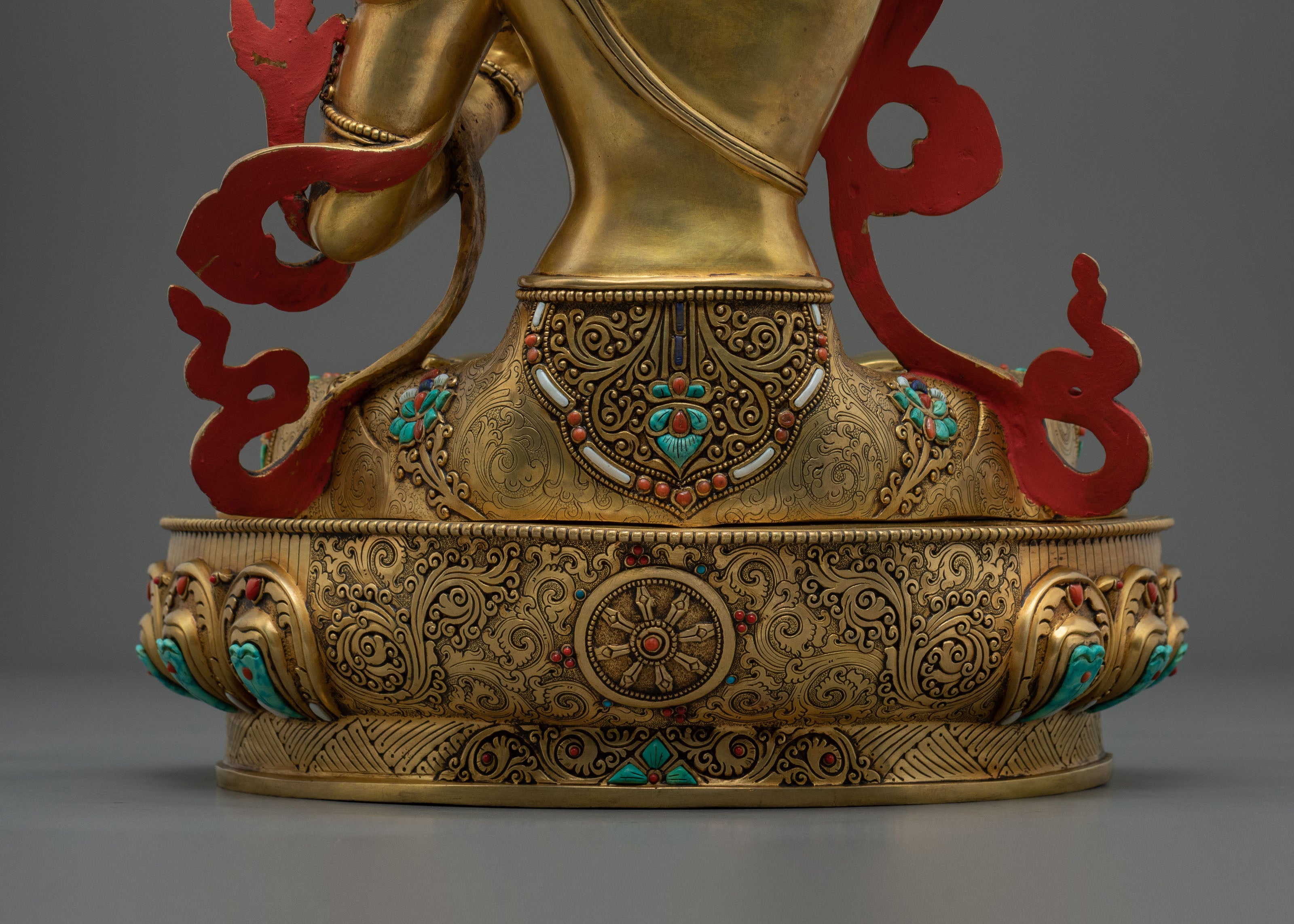 Manjushri Sacred Copper Statue | 24K Gold Gilded Wisdom Bodhisattva Sculpture