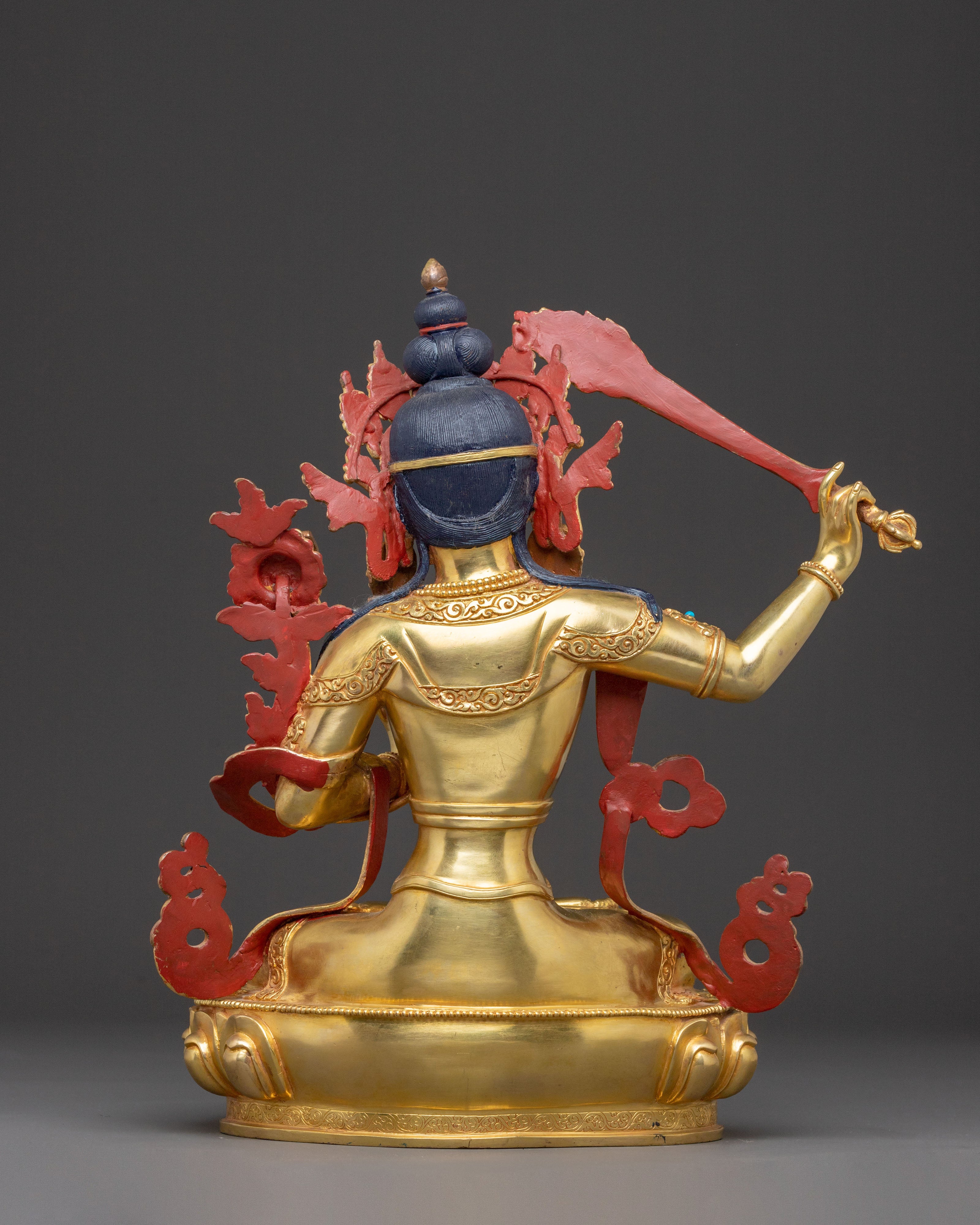 24K Gilded Manjushri Blessing Statue