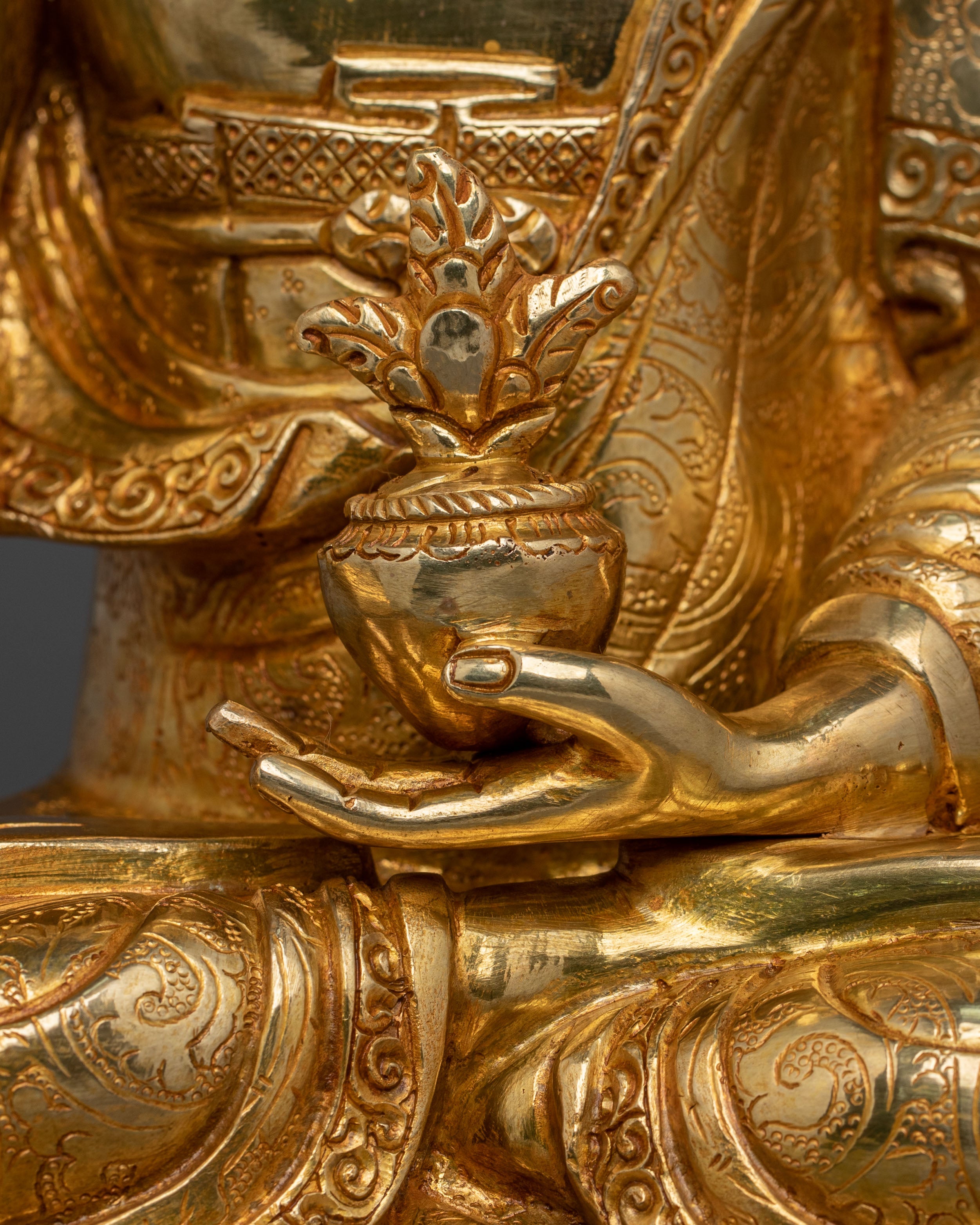 Sacred Medicine Buddha Statue of Healing - 24K Gold Gilded