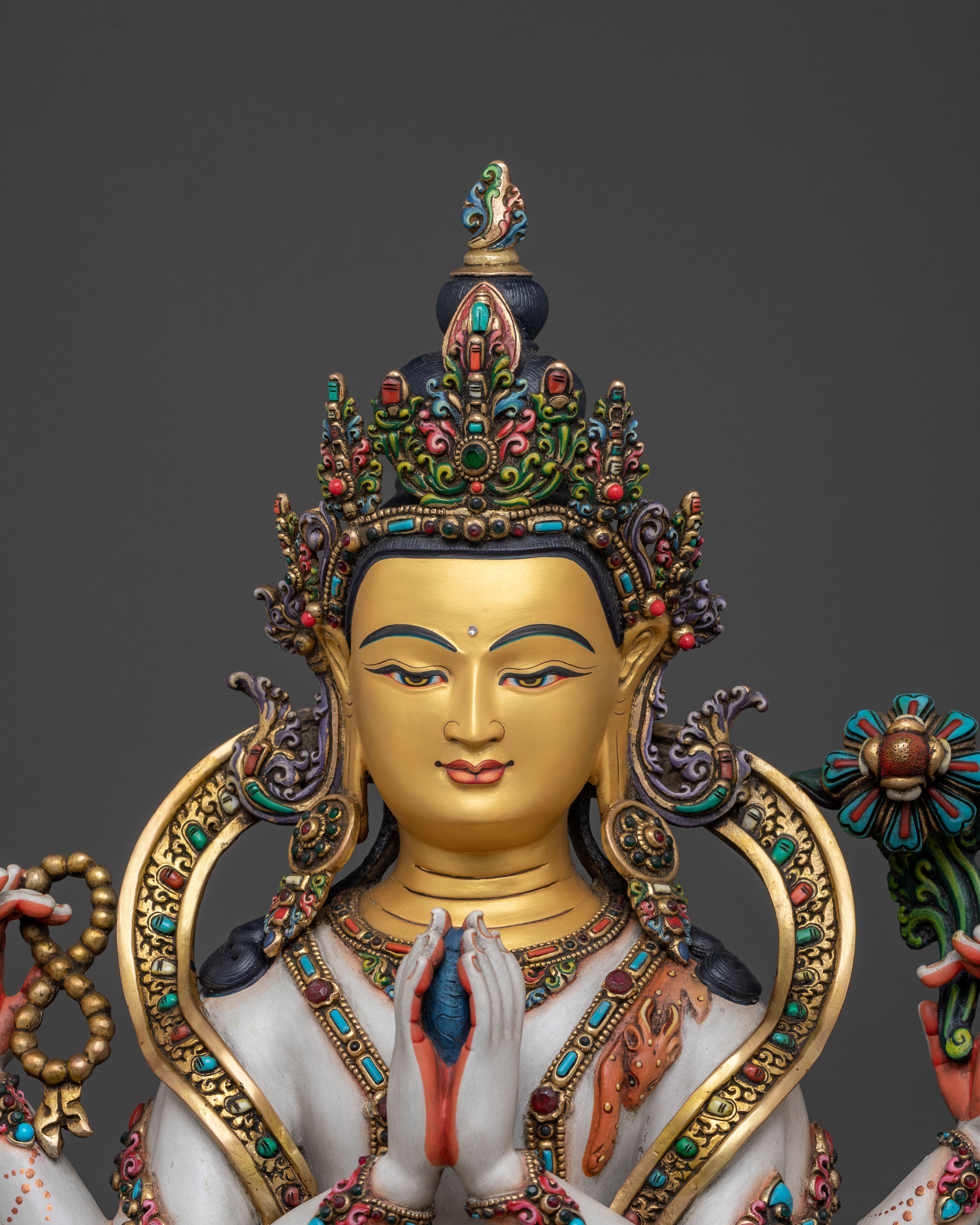 Four-Armed Divine Chenrezig | Buddhist Sculpture
