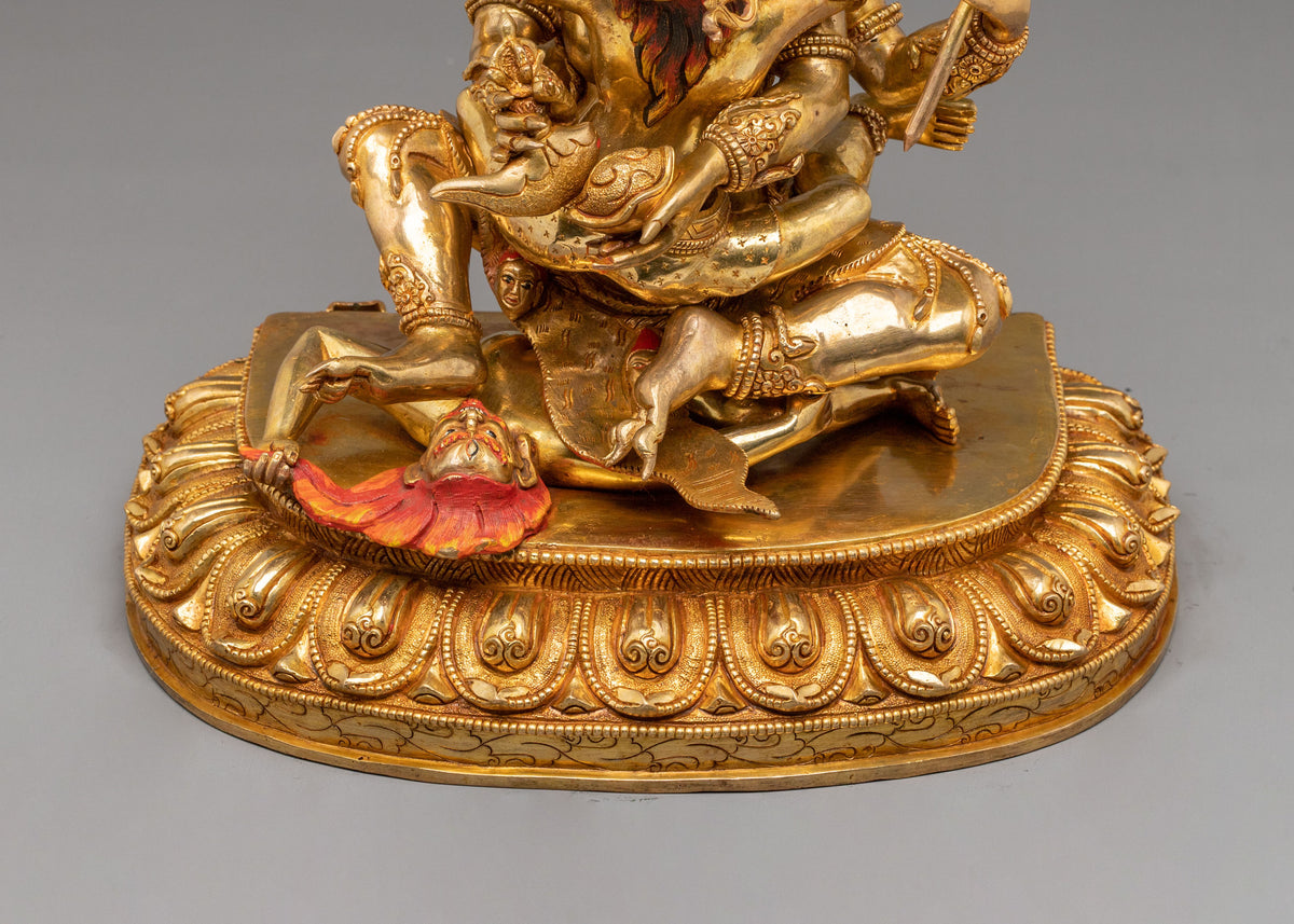 Chaturbhuja Mahakala Copper Sculpture