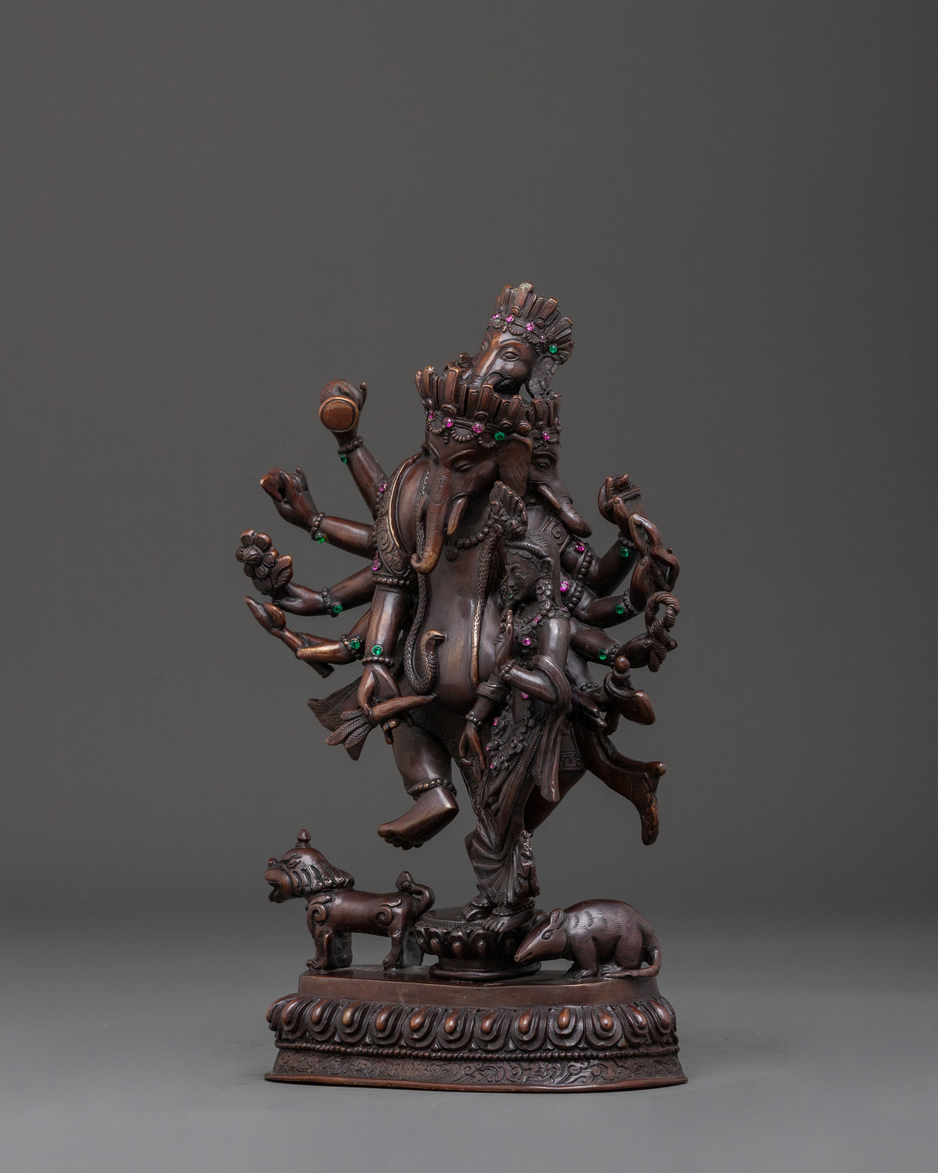 Ganesha Elephant God Statue | Oxidized Copper Figure