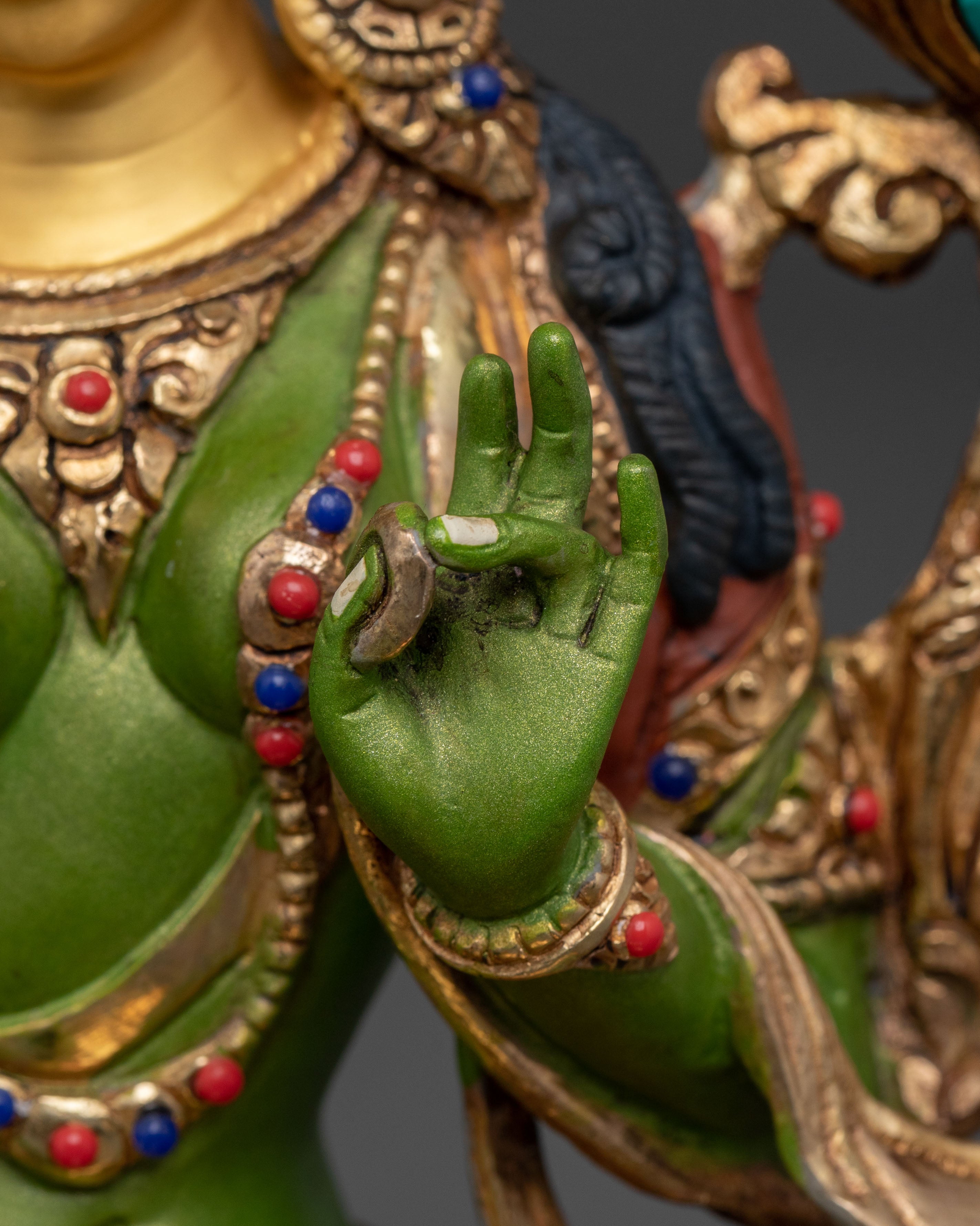 Green Tara Statue: Himalayan Buddhist Guardian