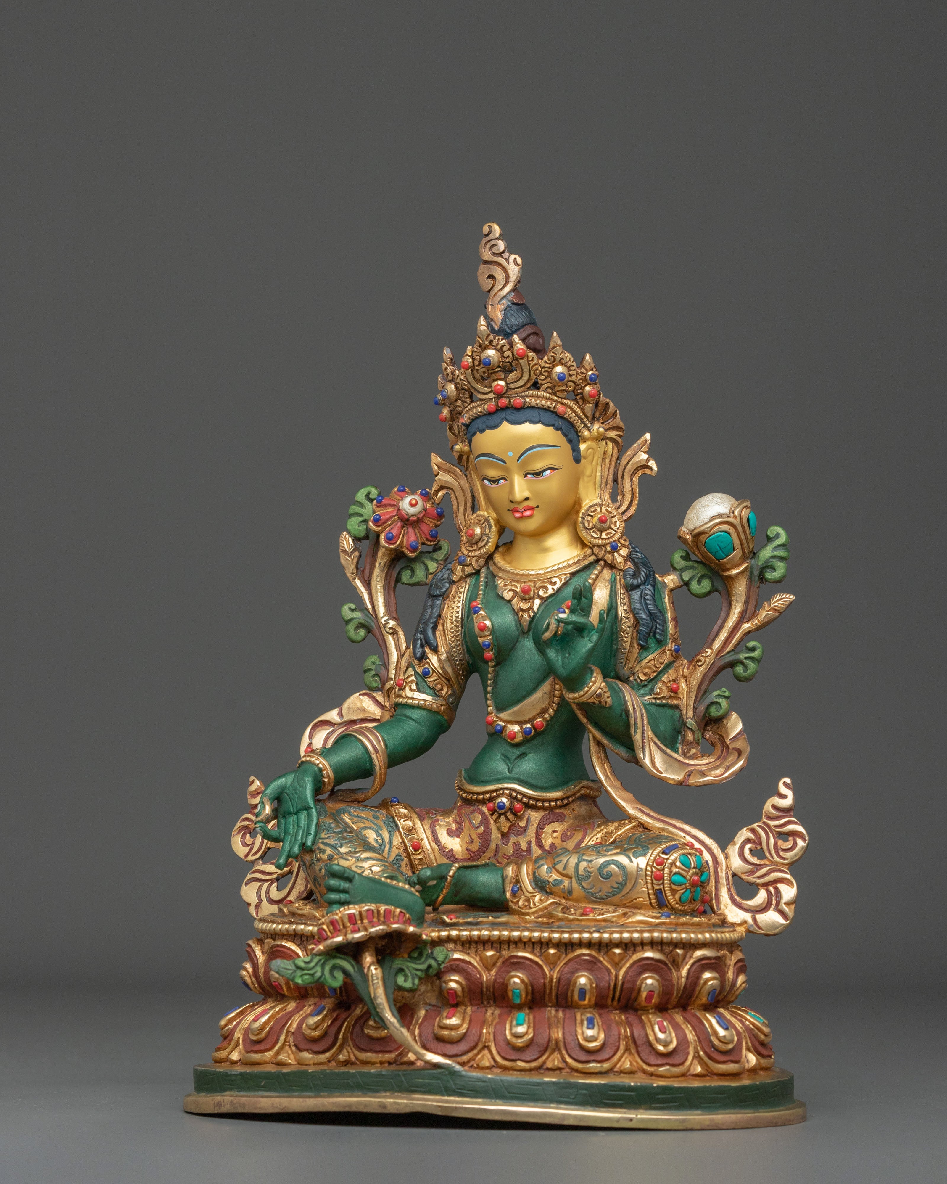 Green Tara Sculpture | Guardian Figurine for Protection