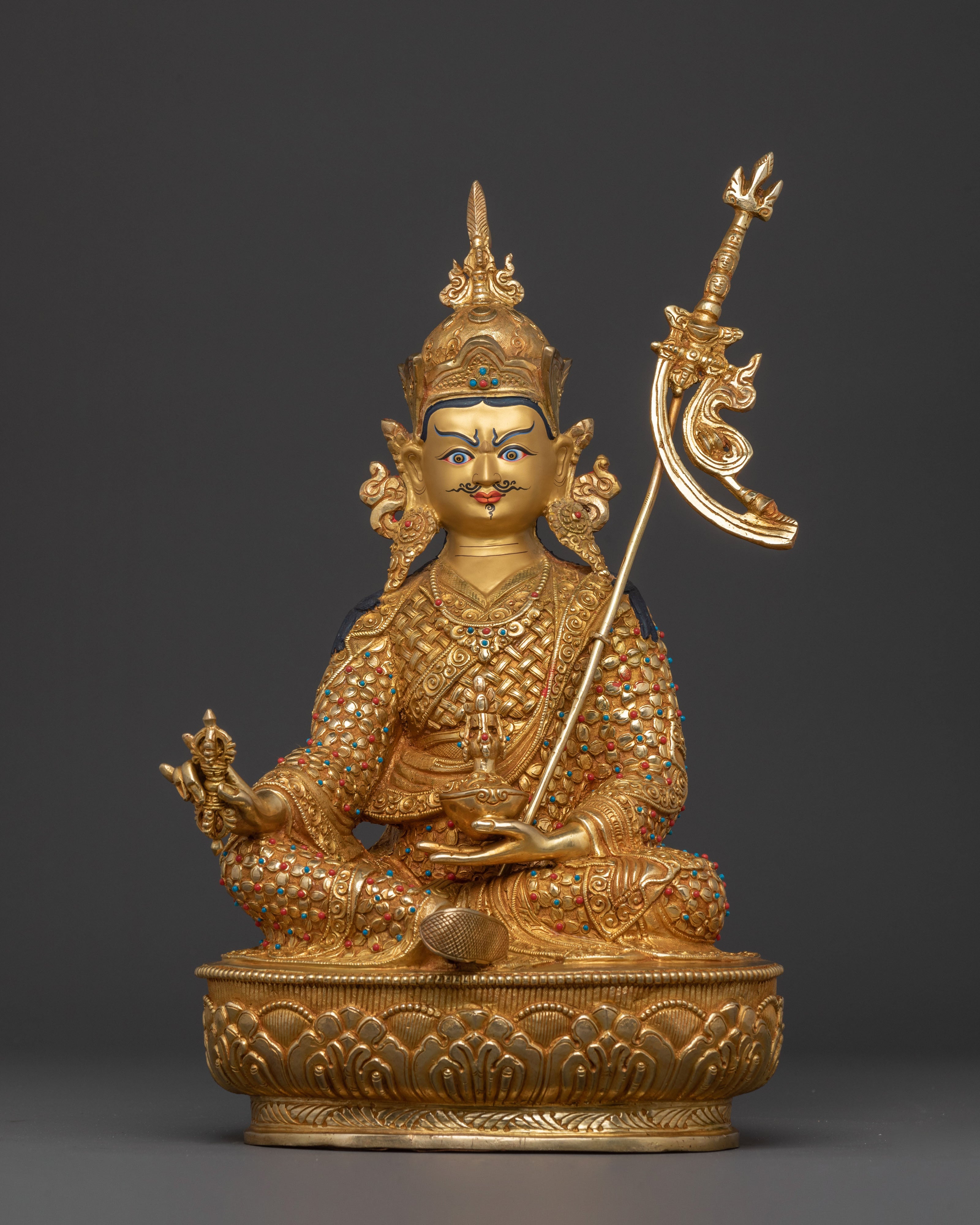 Lotus Born Guru Rinpoche Figure for Altar | Buddhist Home Decor