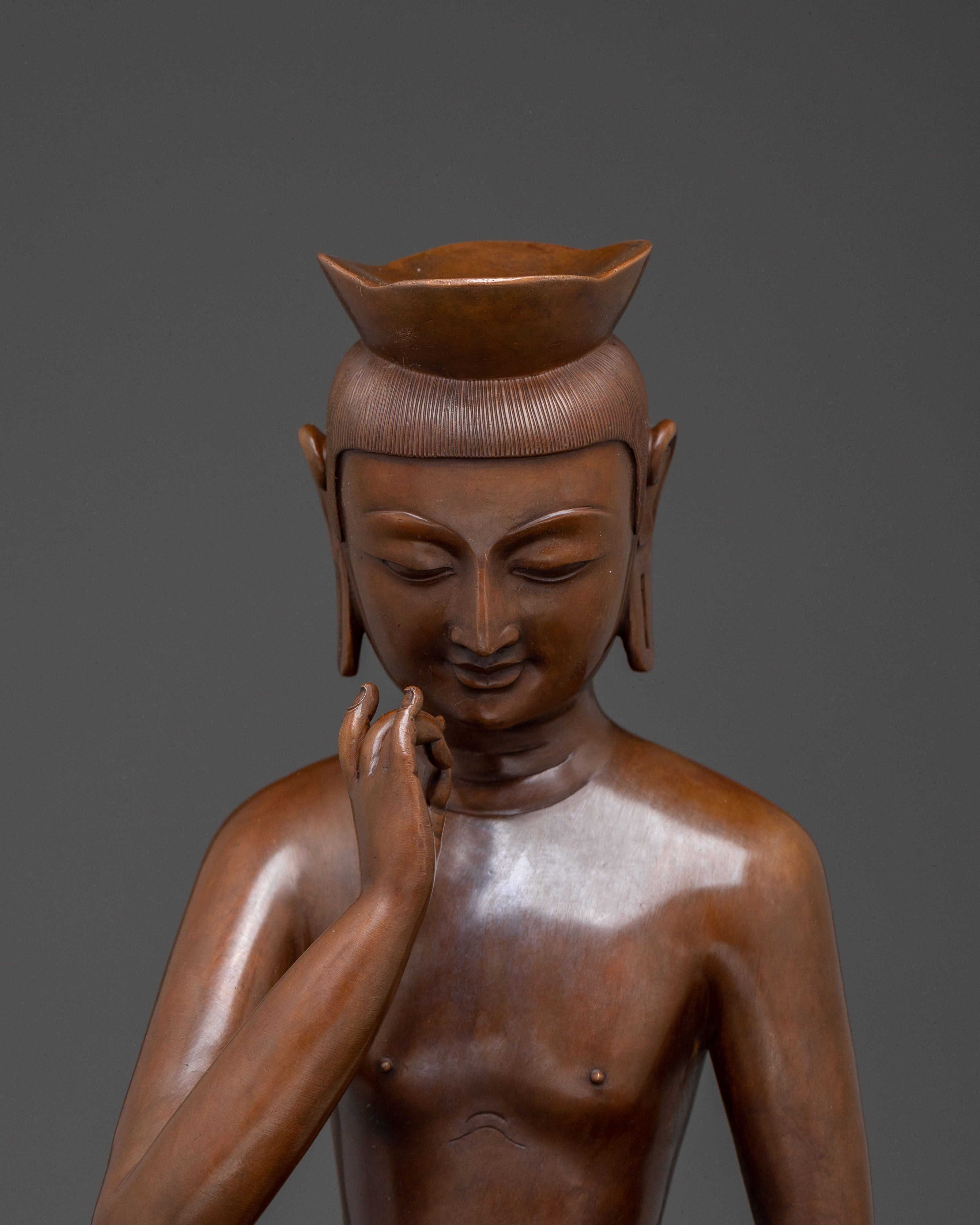 Oxidized Copper Guanyin Statue: Home Altar
