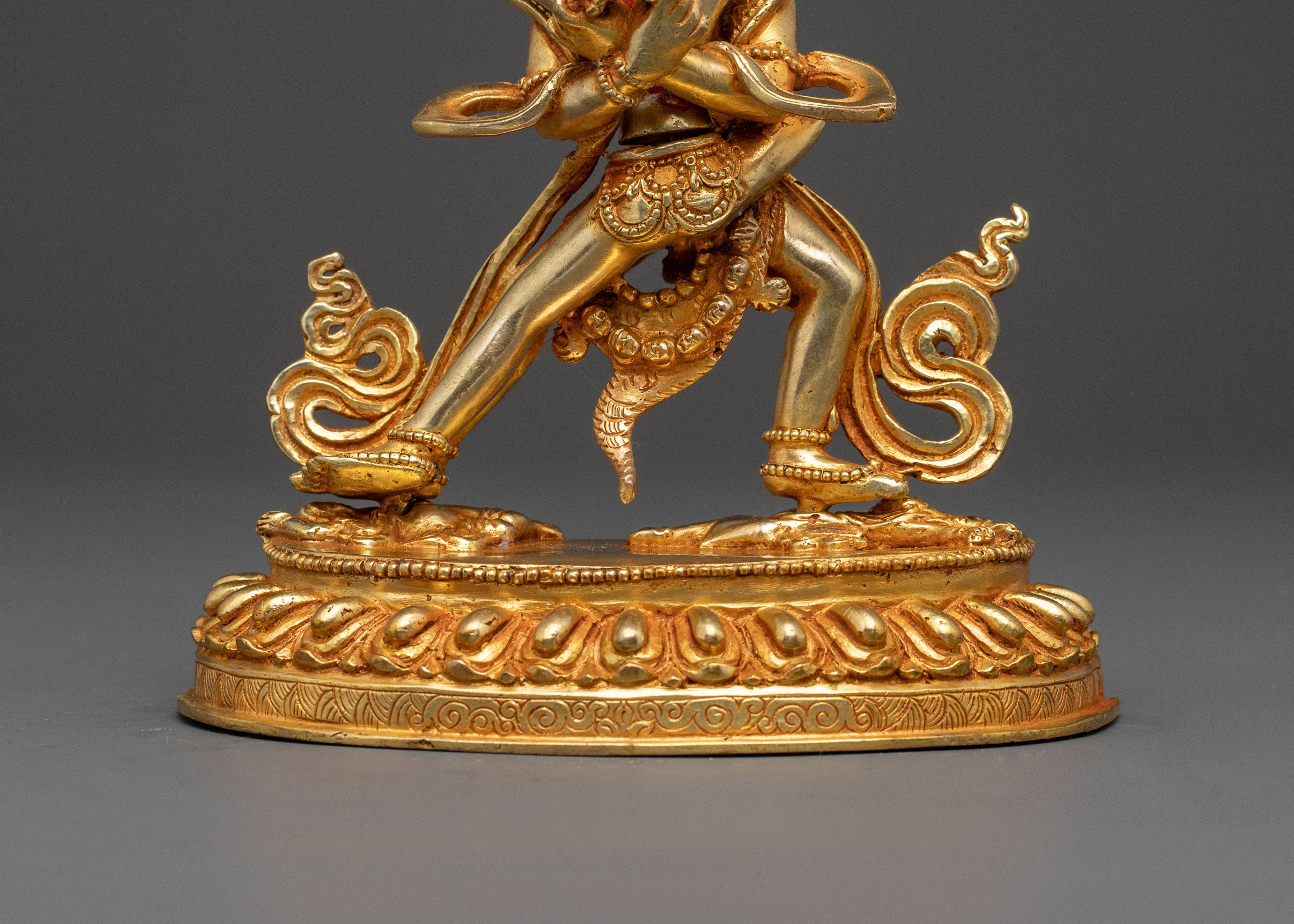 Exquisite Gold Gilded Heruka Deity Chakrasambhara Statue