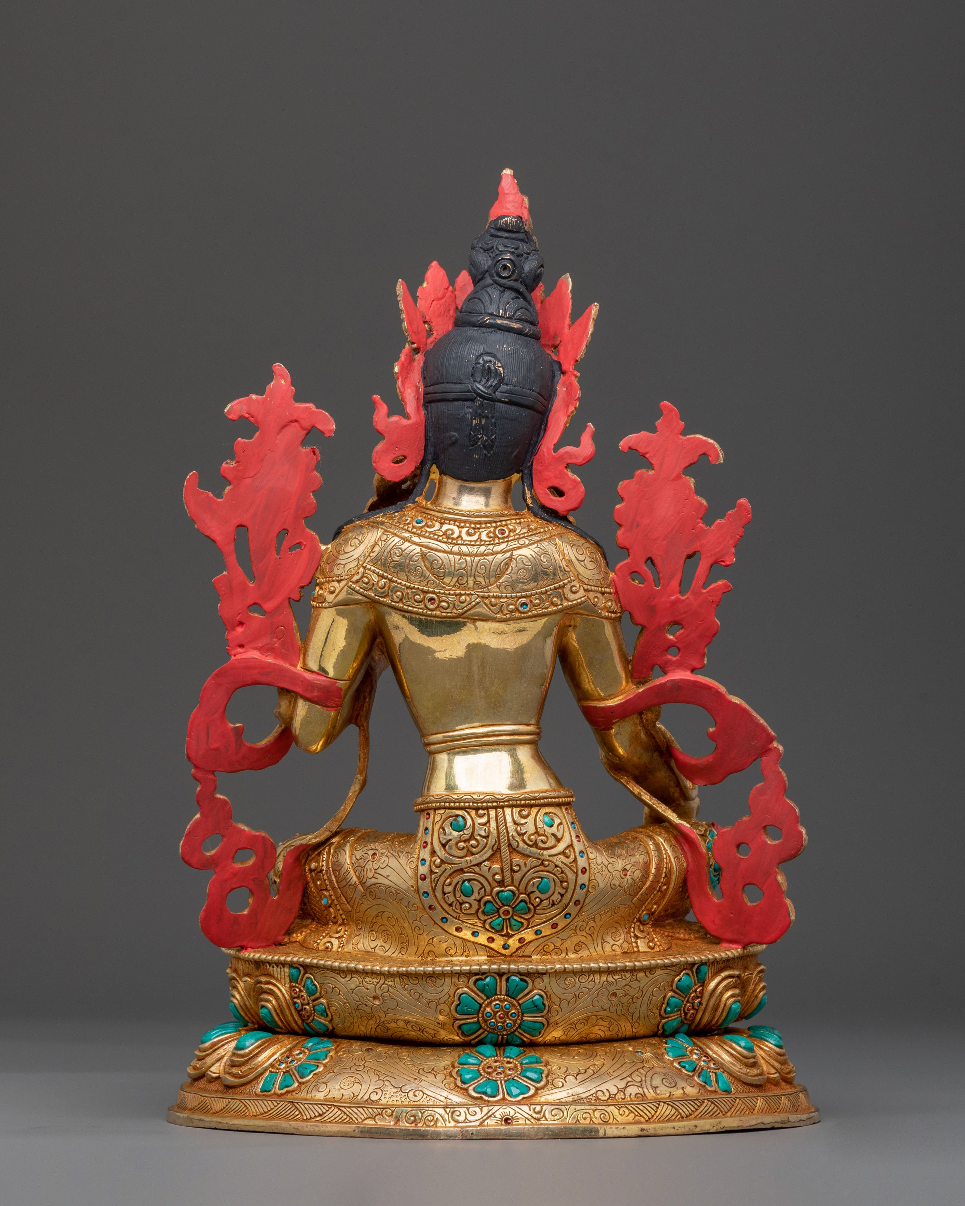 Green Tara 24K Gold Gilded Statue: Compassion Protector