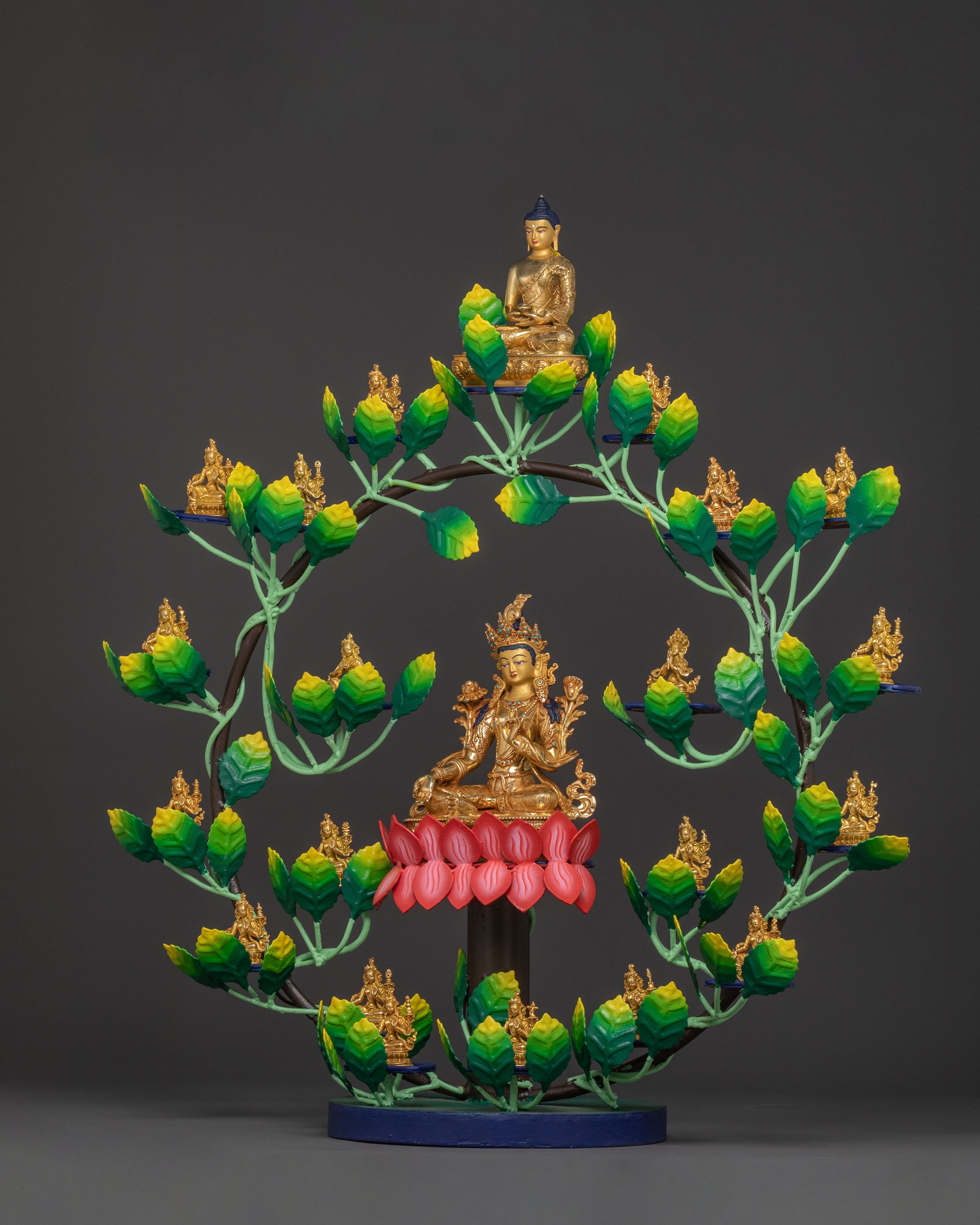 21 Tara Spiritual Statue Set | 24k Gold Gilded Figures