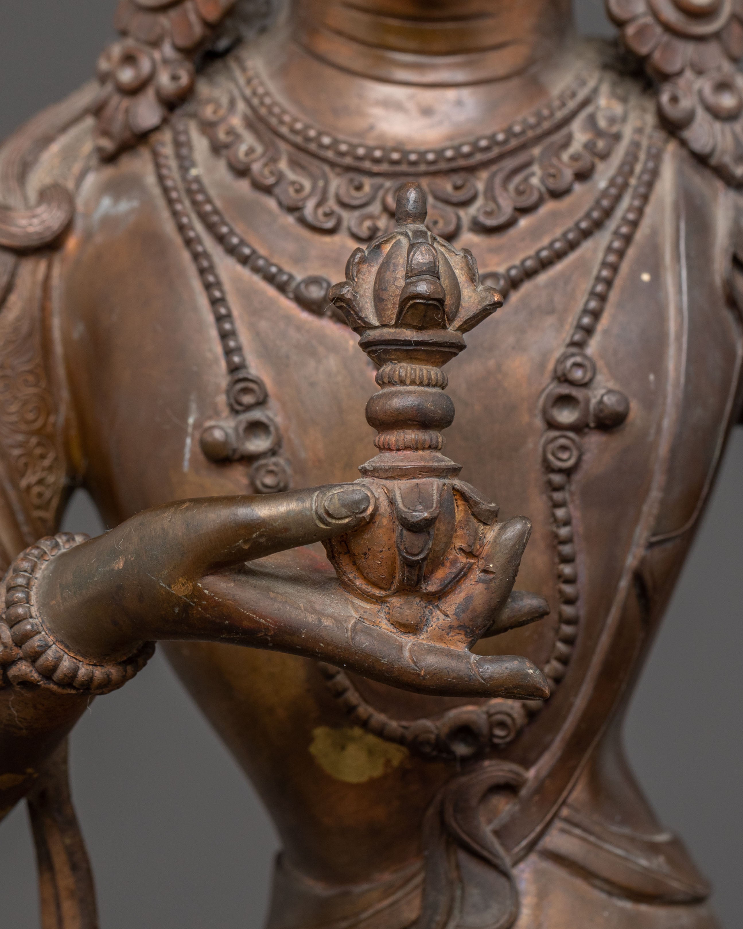 Handcrafted Dorje Sempa Statue of Purification – Exquisite Oxidized Copper