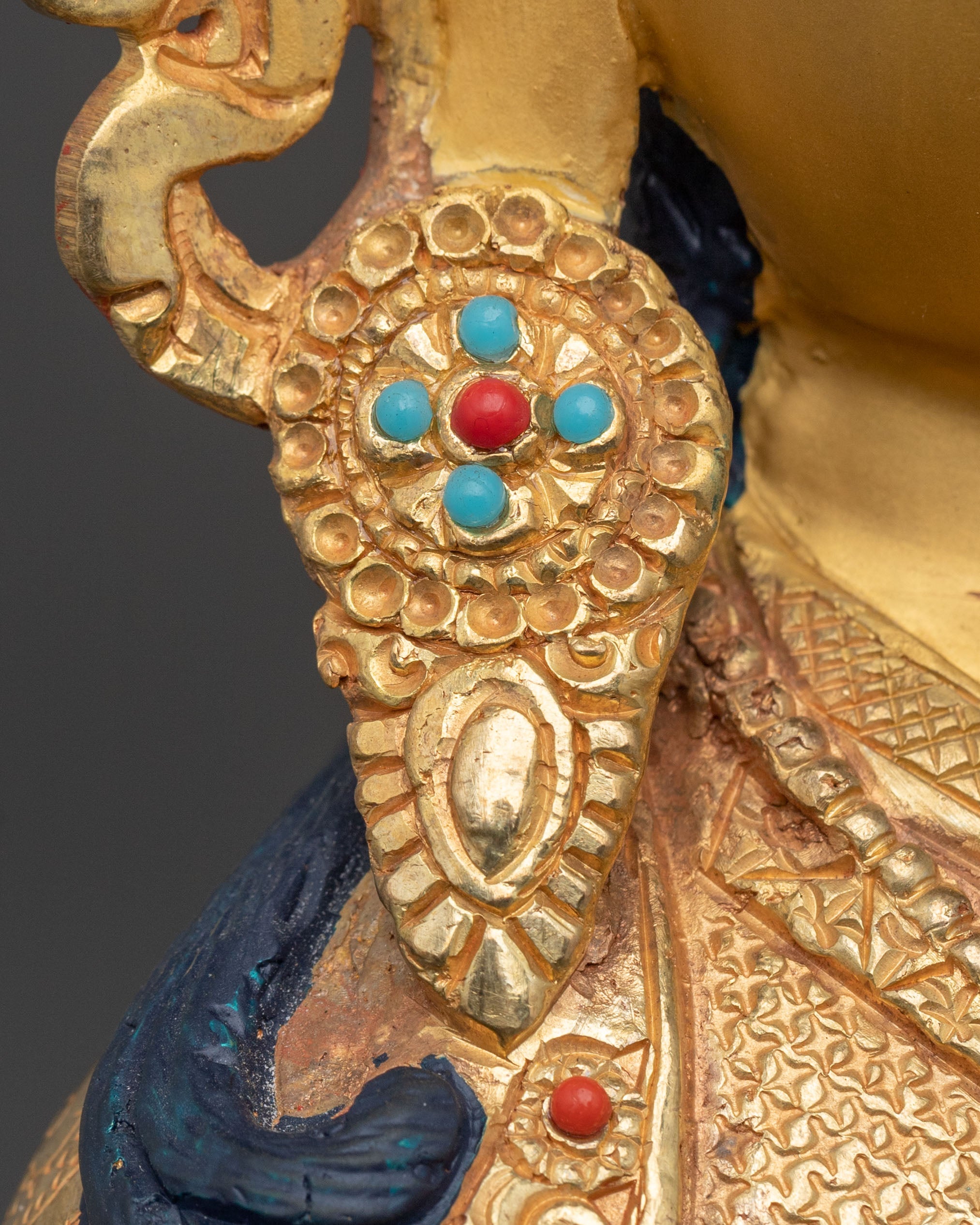 Guru Rinpoche 24K Gold Gilded Sculpture | Home Decor