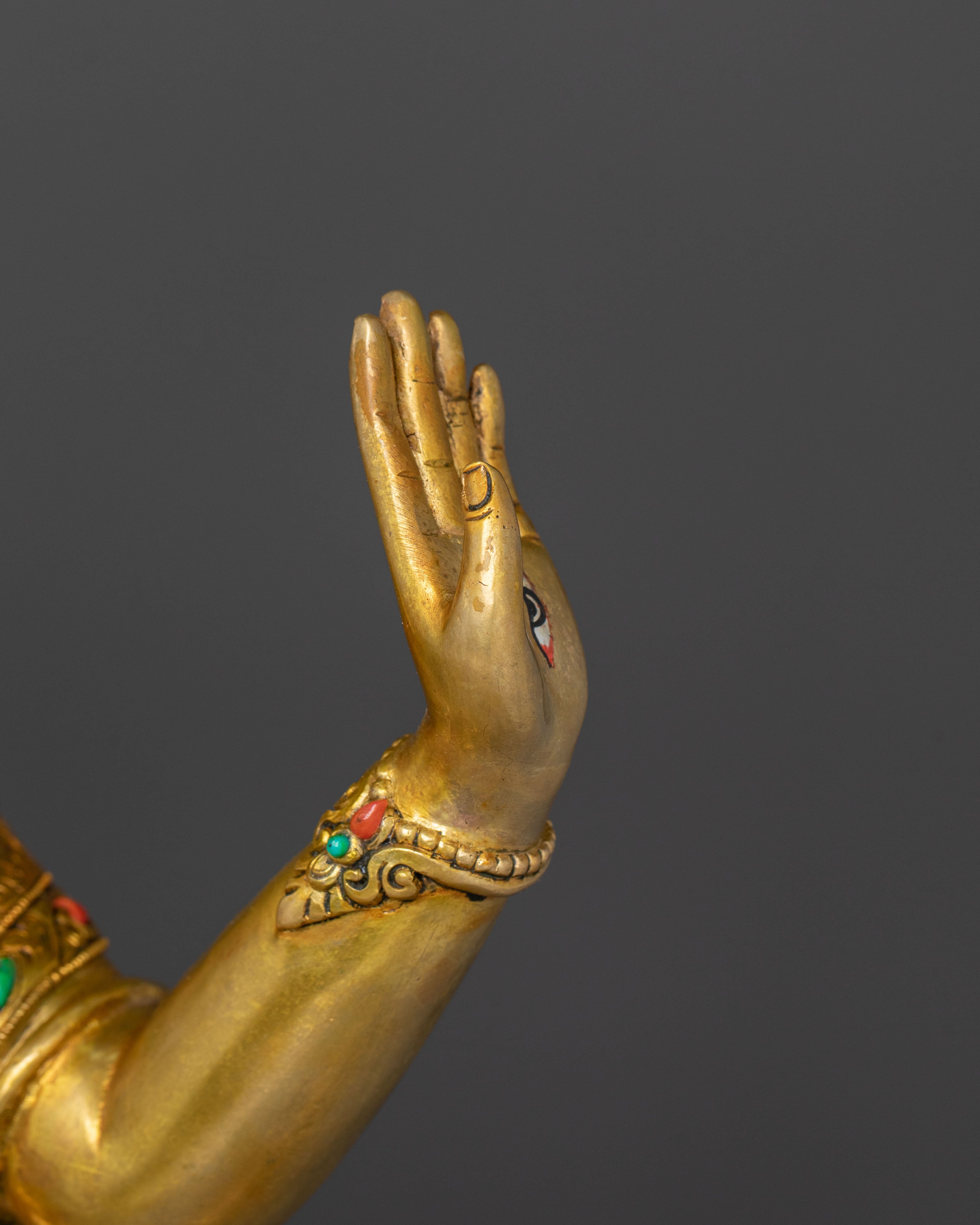 Sacred Namgyalma Sculpture: 24K Gold Gilded