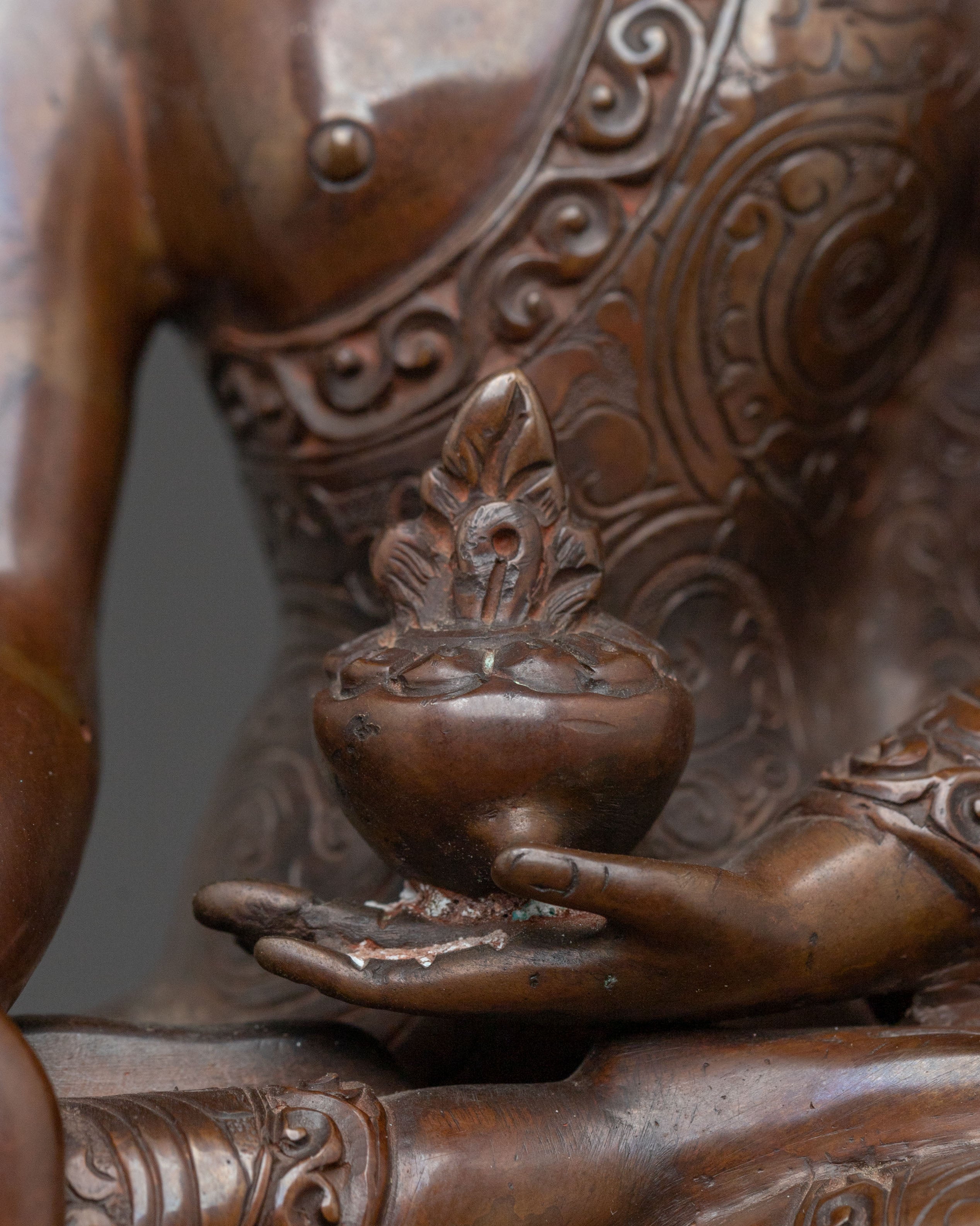 Sangye Menla Spiritual Figure | Oxidized Copper Body