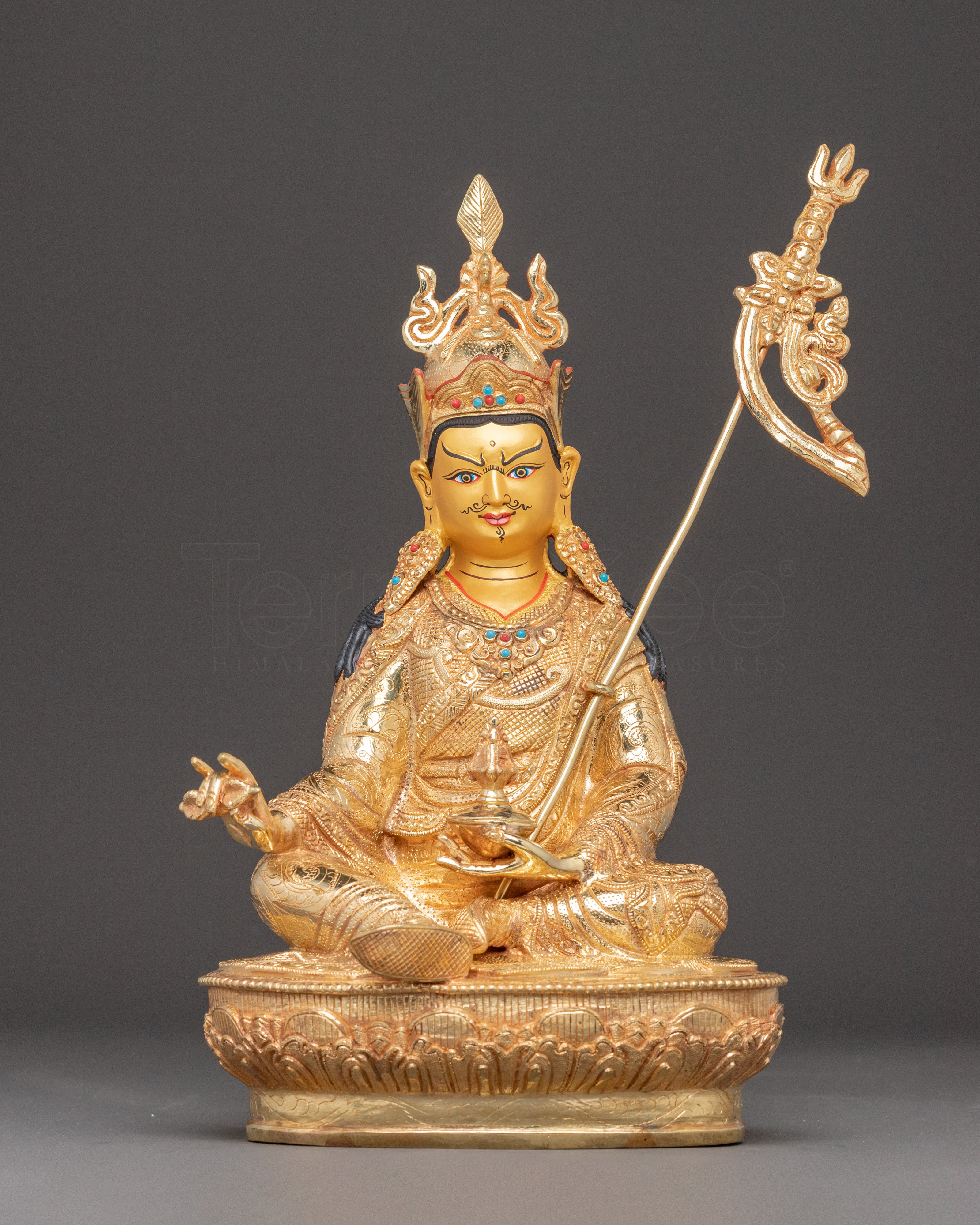 Golden Padmasambhava Handmade Statue