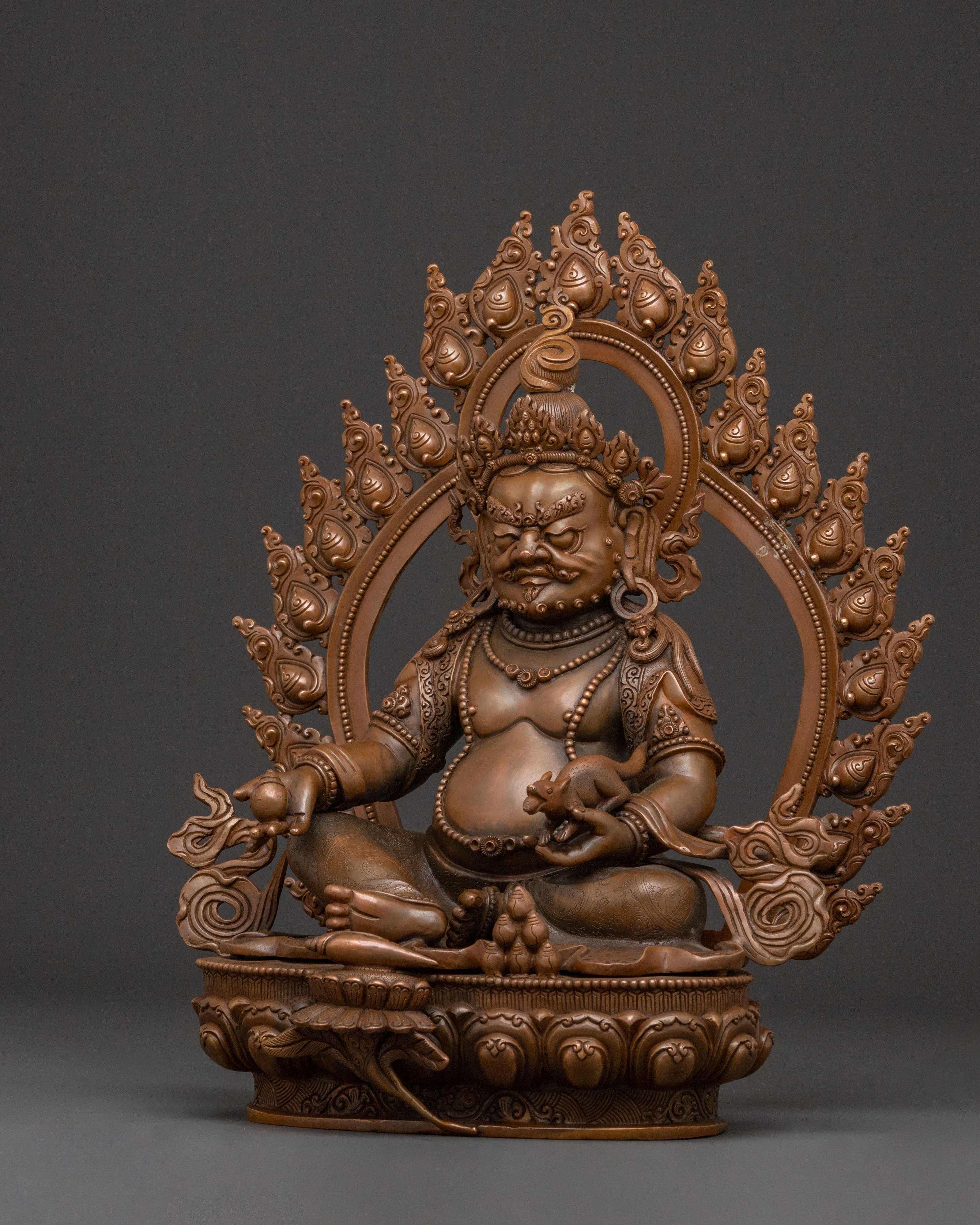 Wealth Deity Dzambhala with Oxidized Copper Body