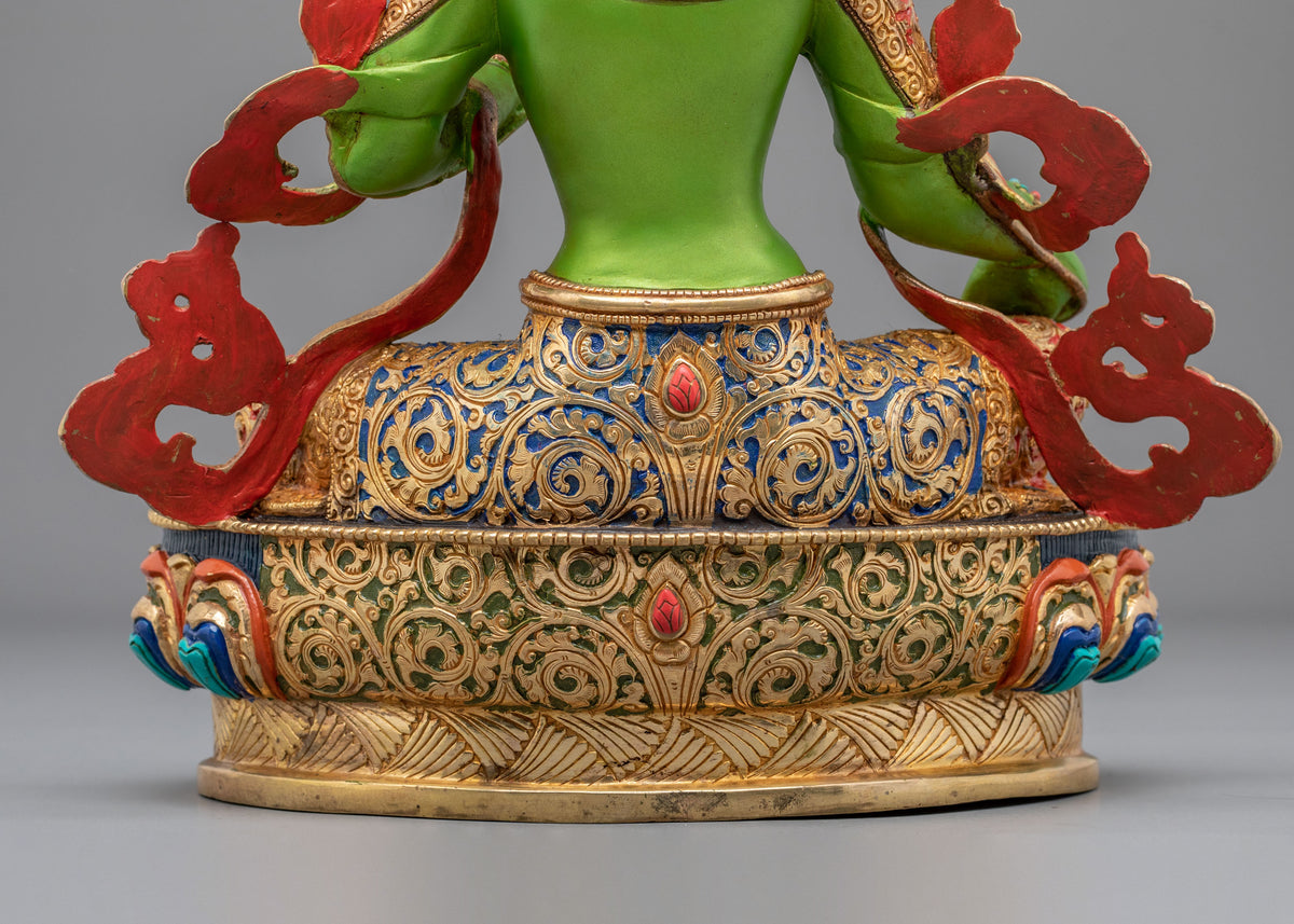 Goddess Green Tara Statue | Copper Figurine