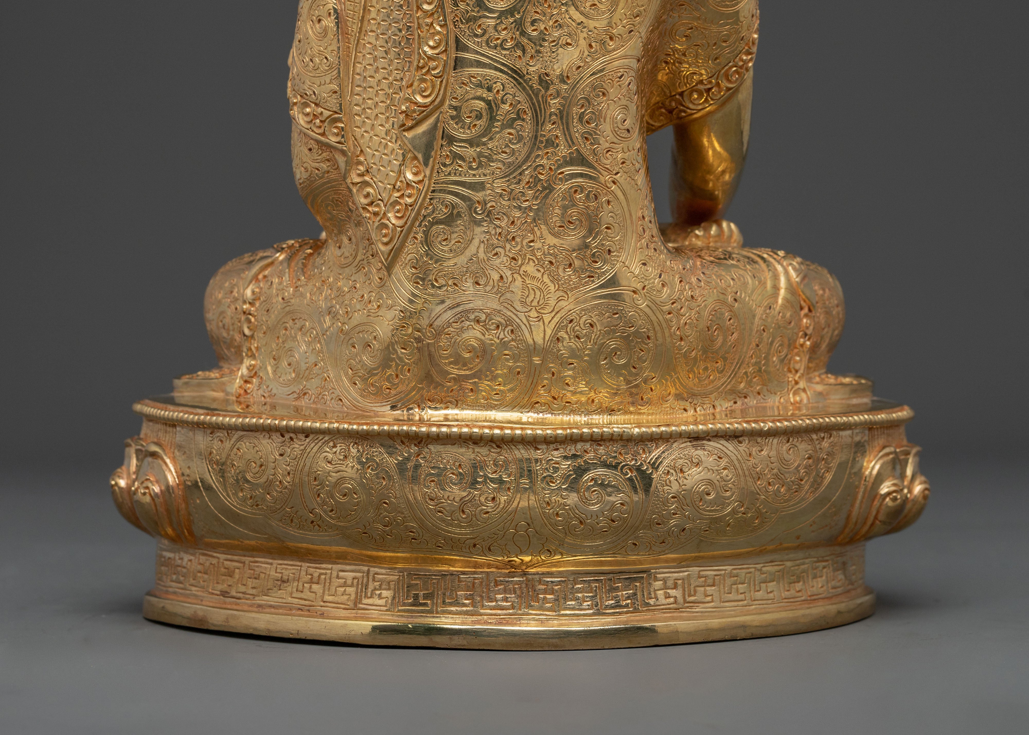 Buddhist Icon Shakyamuni Buddha: 24K Gold Gilded