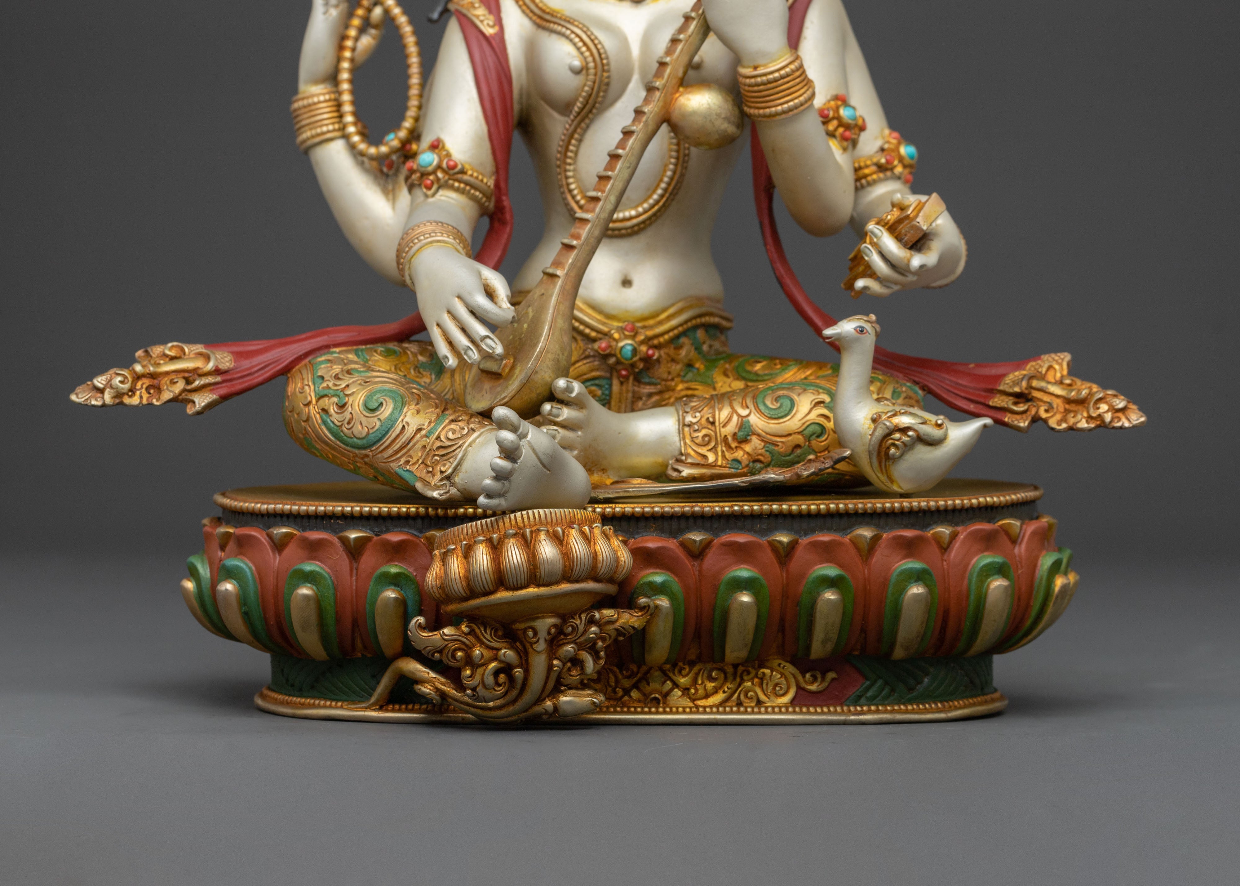 Goddess of Wisdom Saraswati Statue | Divine Hindu Goddess of Knowledge