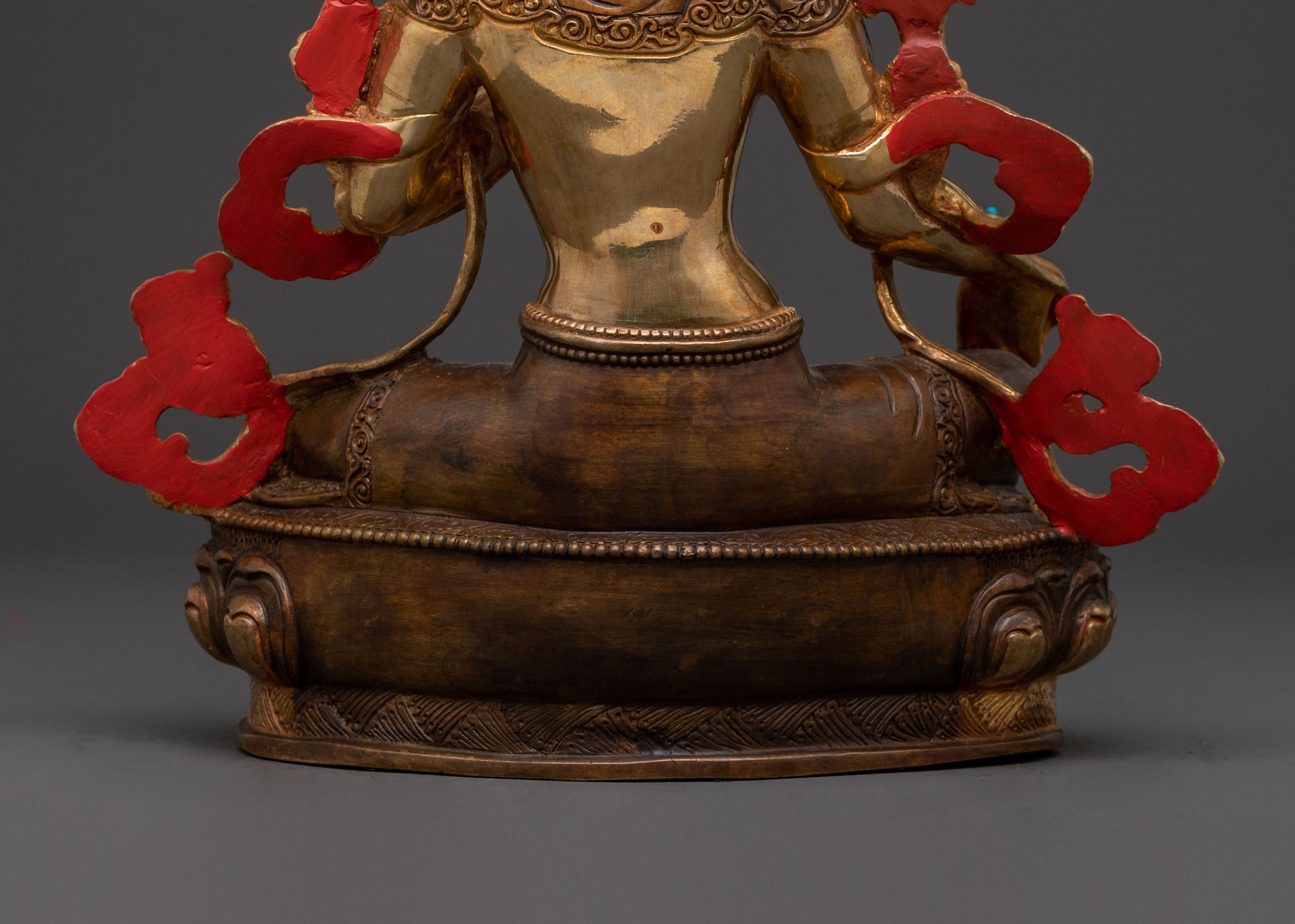 Green Tara: 24K Gold Gilded Statue