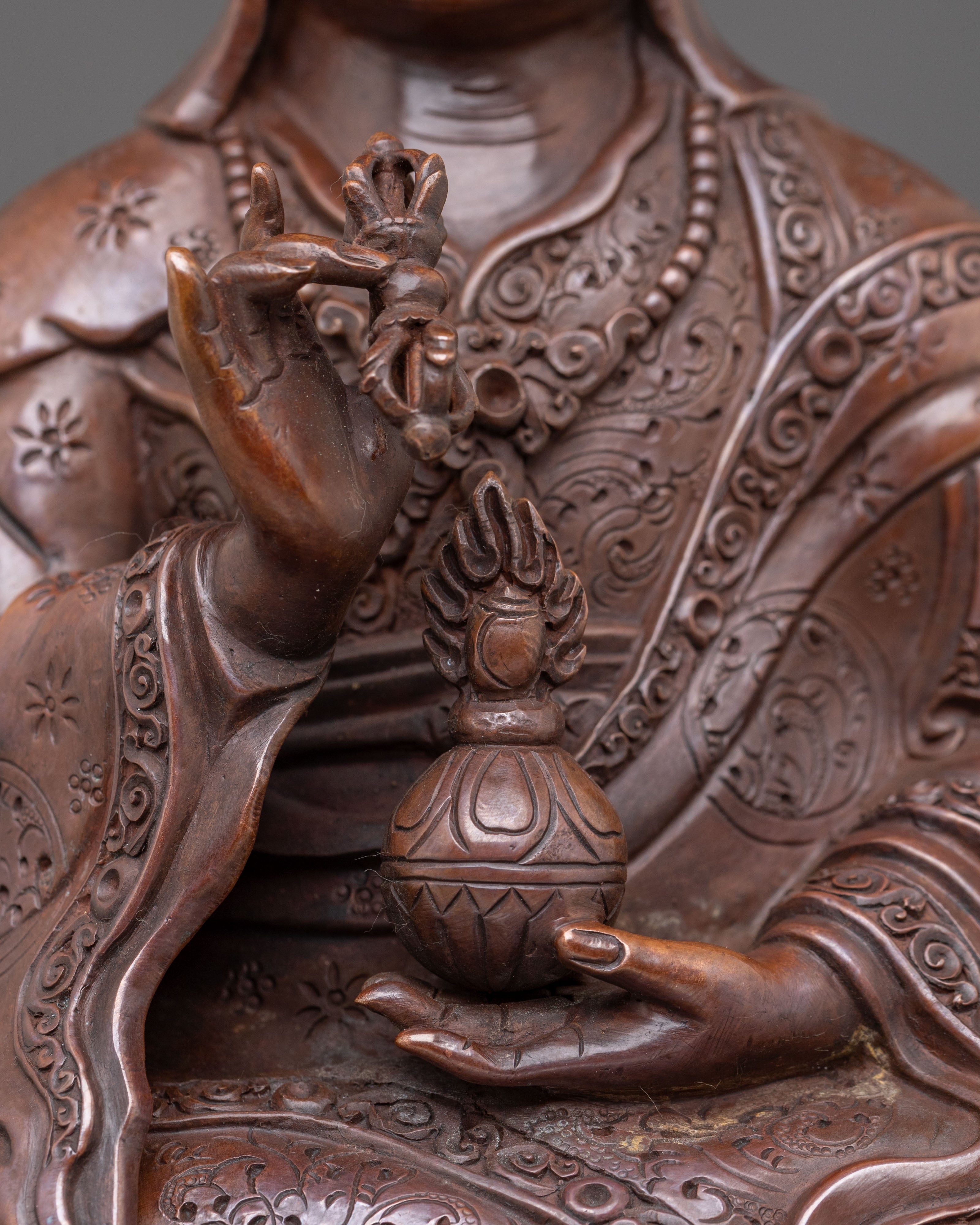 Guru Tsokye Dorje Figurine | Oxidized Copper Artistry