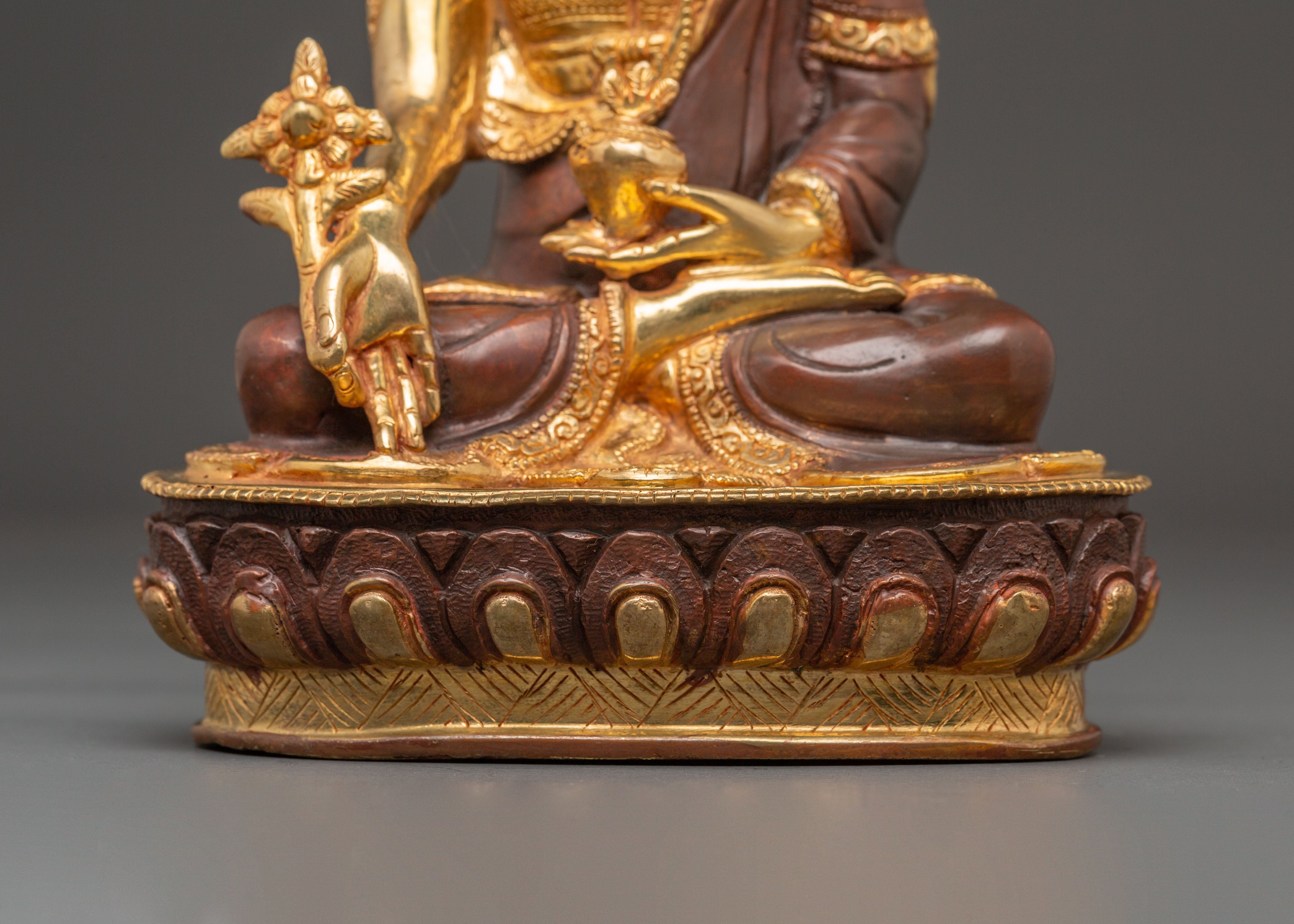 24K Gold Glided Statue Of Healing Buddha | Peaceful Statue