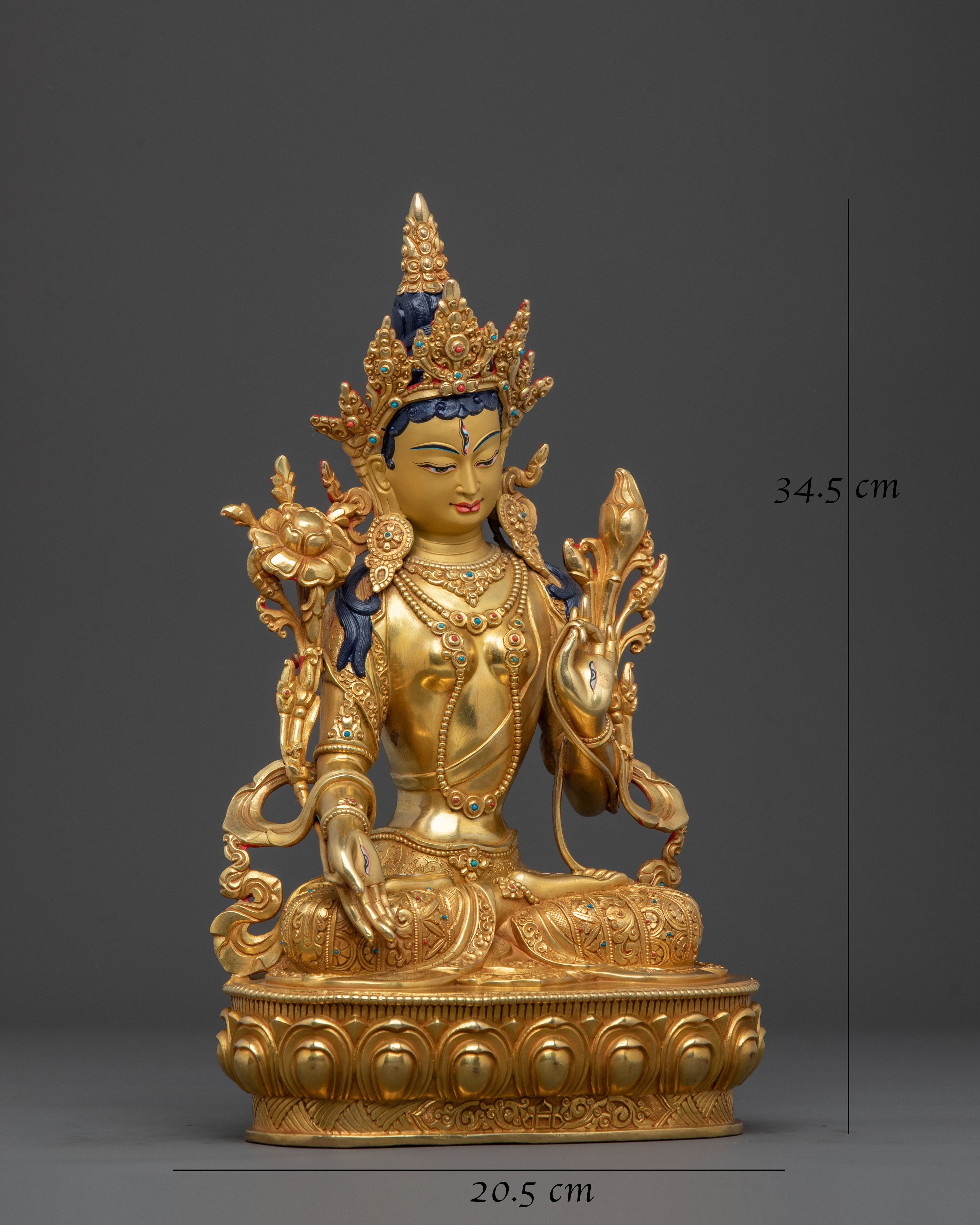 White Tara Golden Statue | Handcrafted Serenity