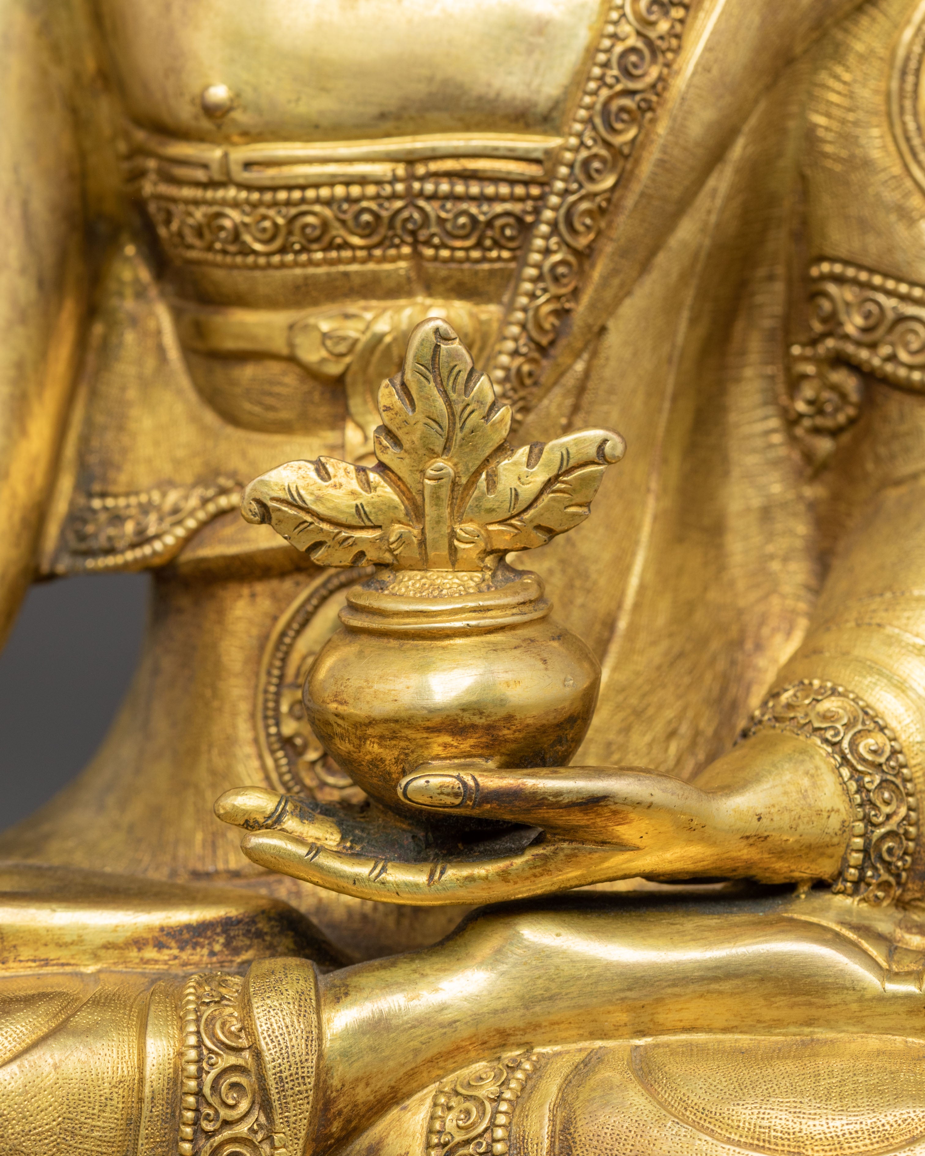 Handcrafted Medicine Buddha Copper Body Statue | Tibetan Healing Deity