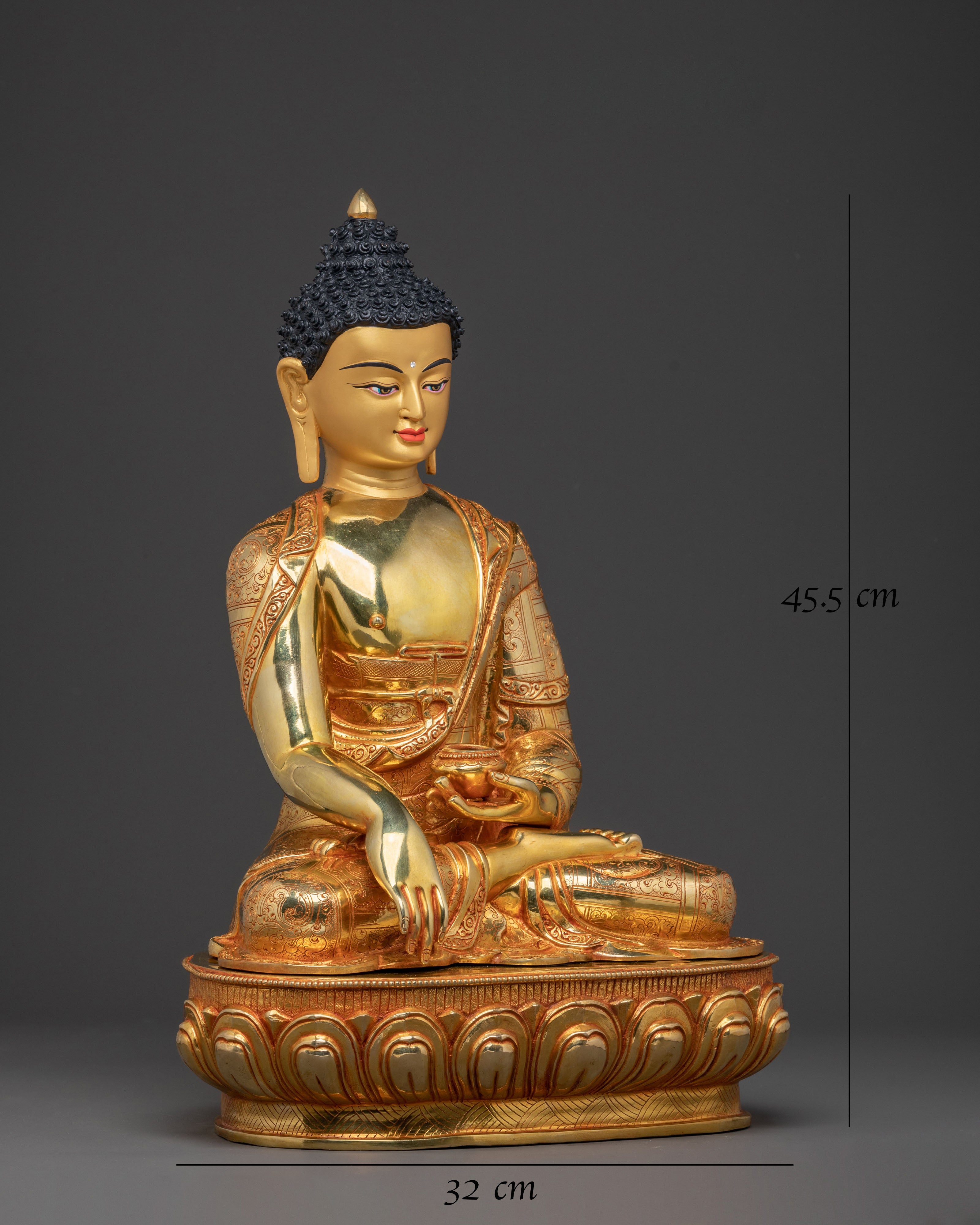 Shakyamuni Buddha Statue | 24K Gold Gilded Icon