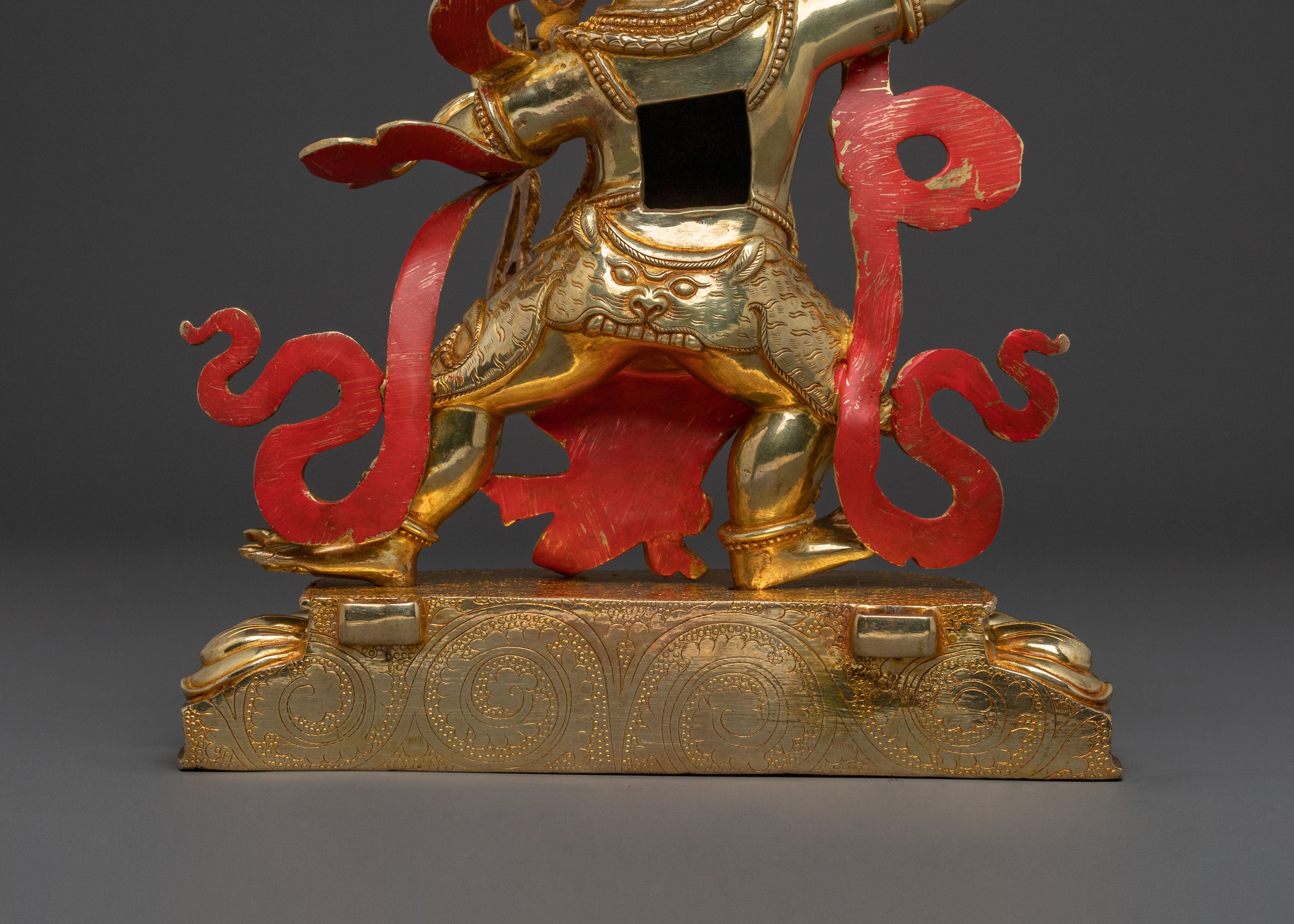 Vajrapani Protector Icon: 24K Gold Gilded Sculpture