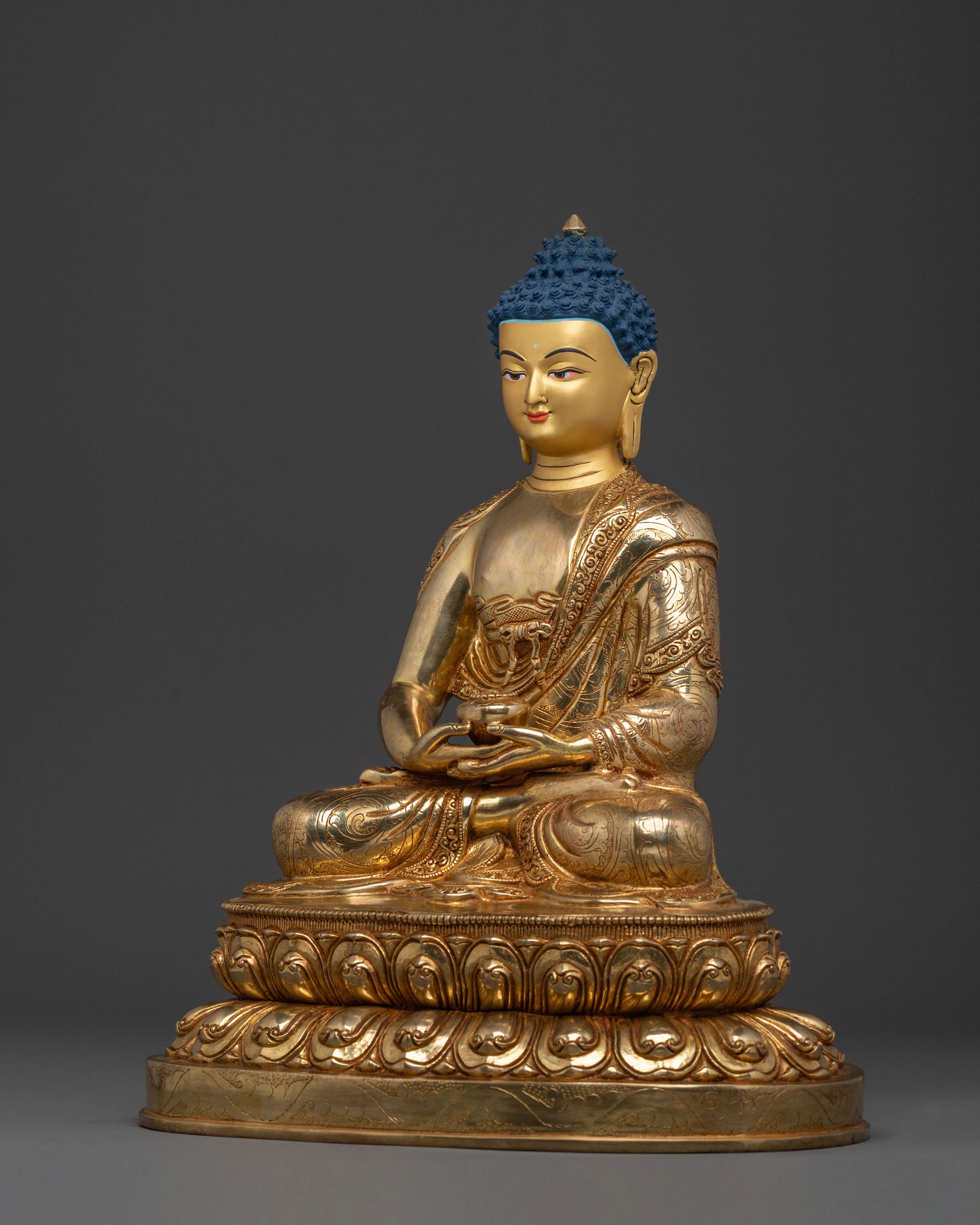 Amitabha 24k Gold Gilded Statue: Radiant Compassion