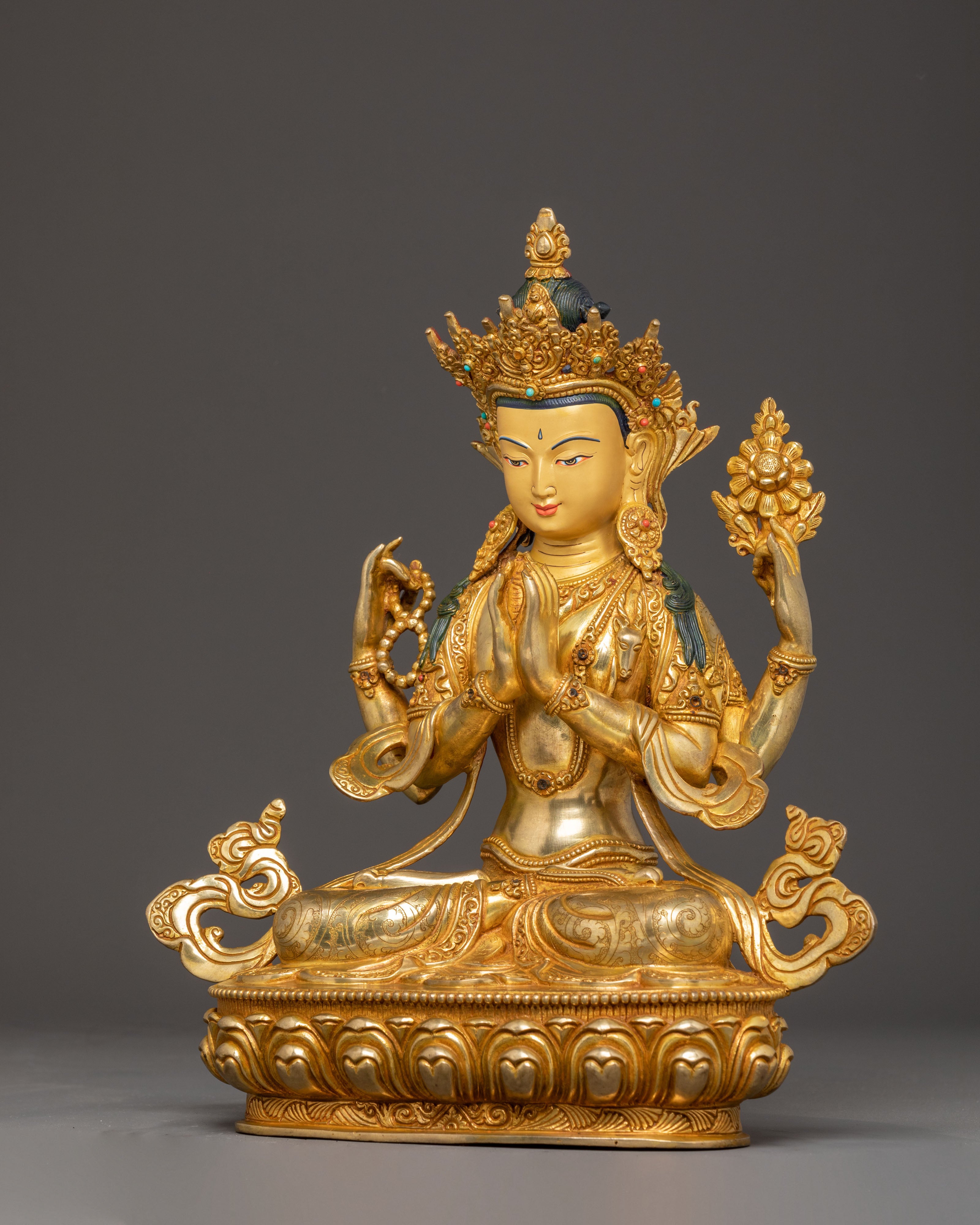 Radiant Chenrezig Handcrafted Statue | Bodhisattva Avalokiteshvara