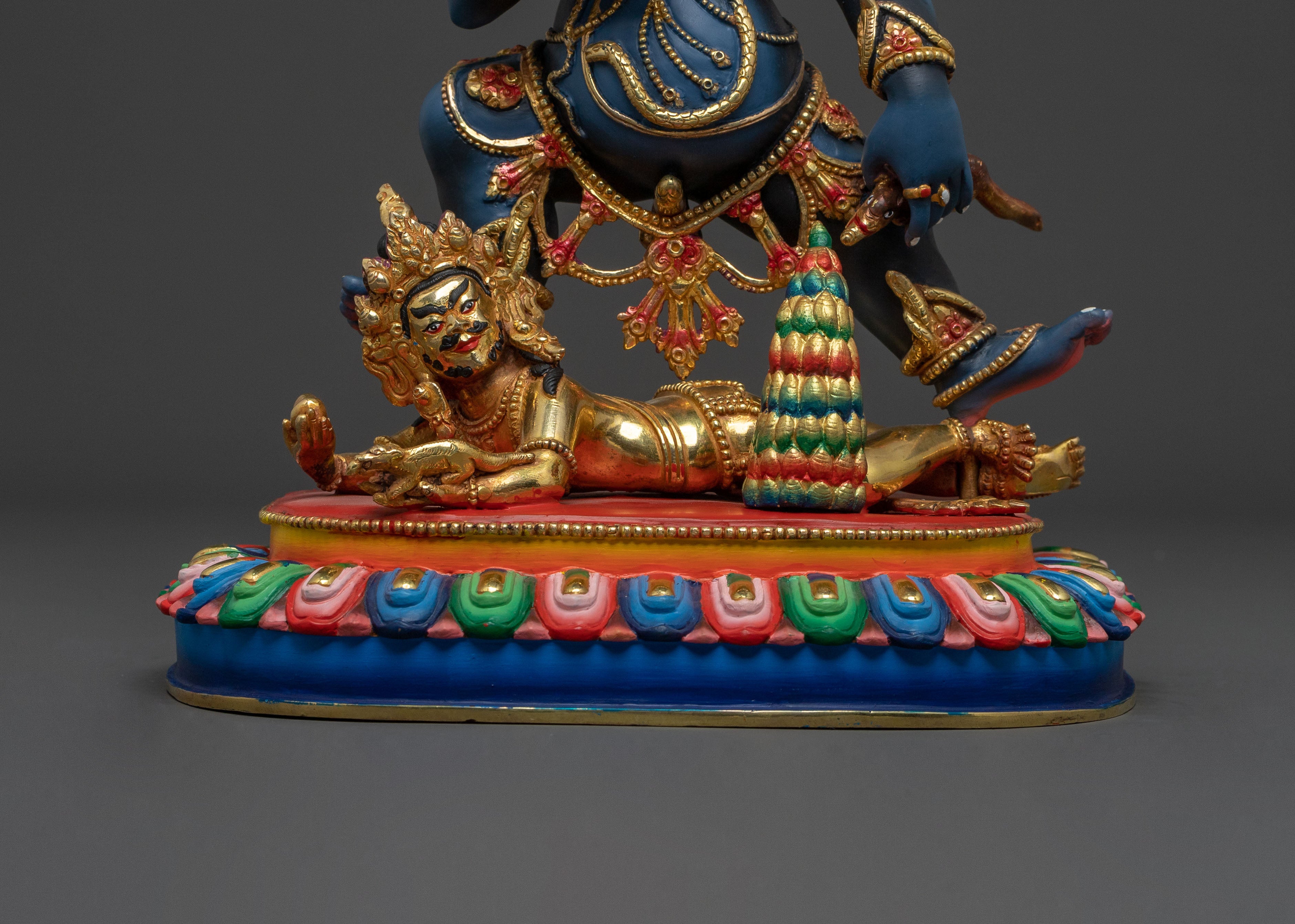 Black Dzambhala Wealth Deity Statue for Rituals