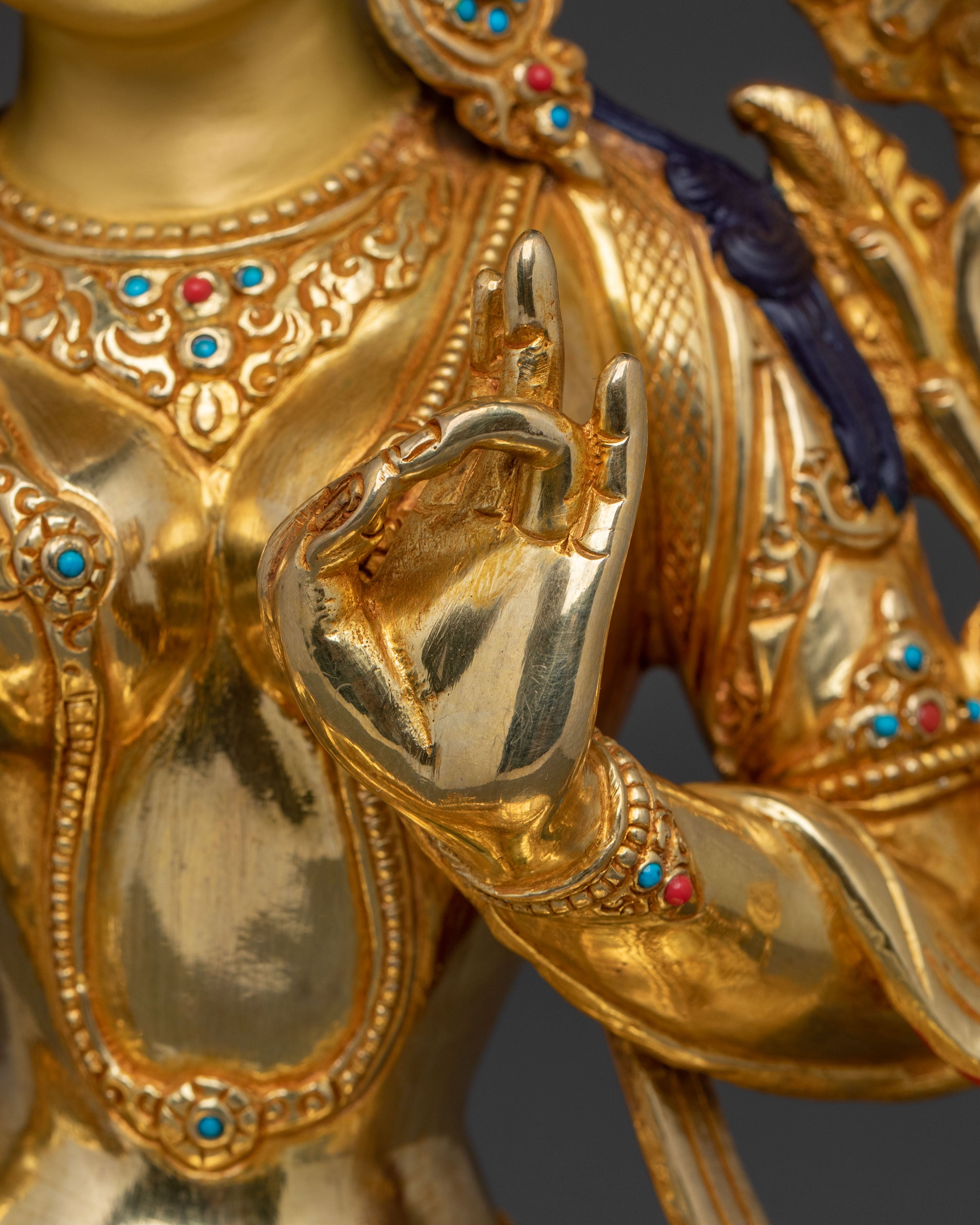 Green Tara Guardian Statue | Himalayan Buddhist Sculpture