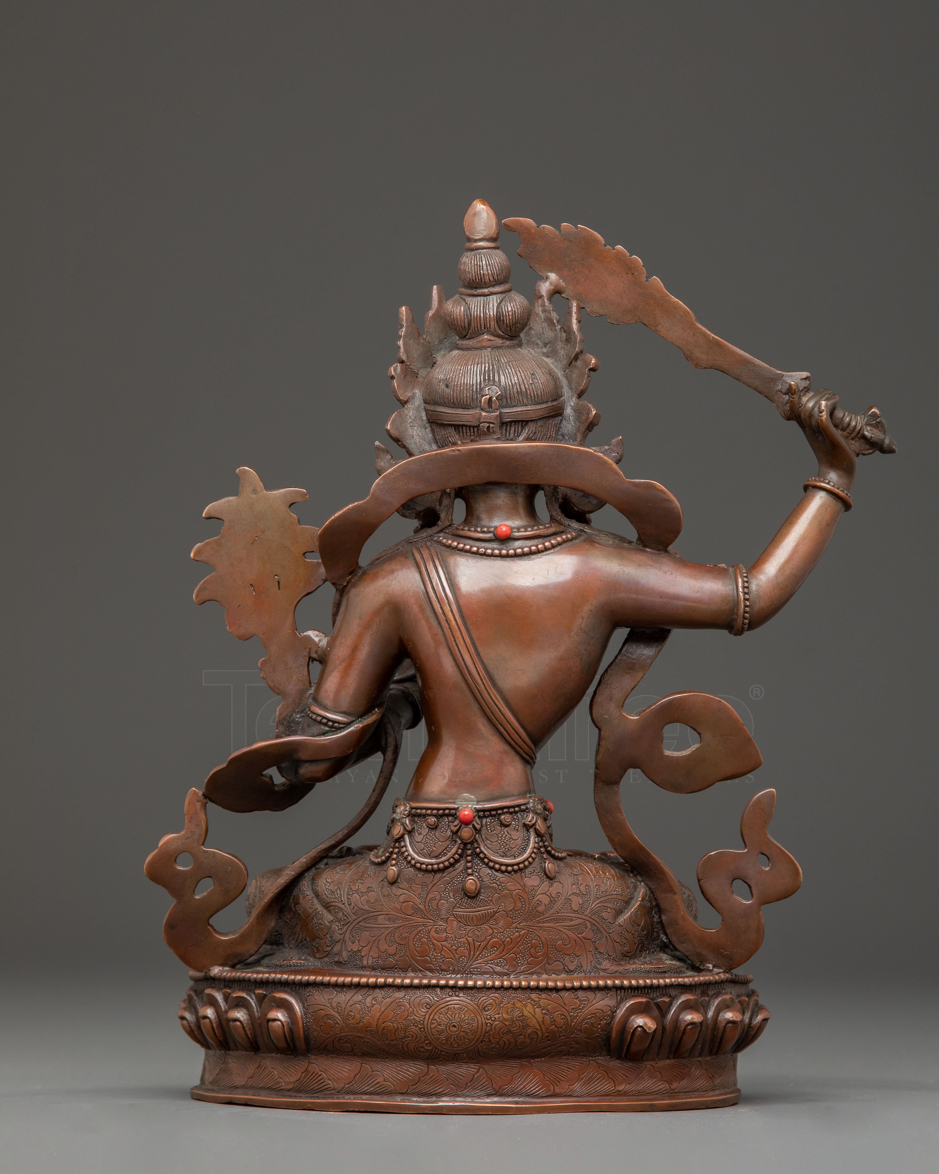Handmade Copper Figurine of Manjushri | Meditation & Wisdom Decor
