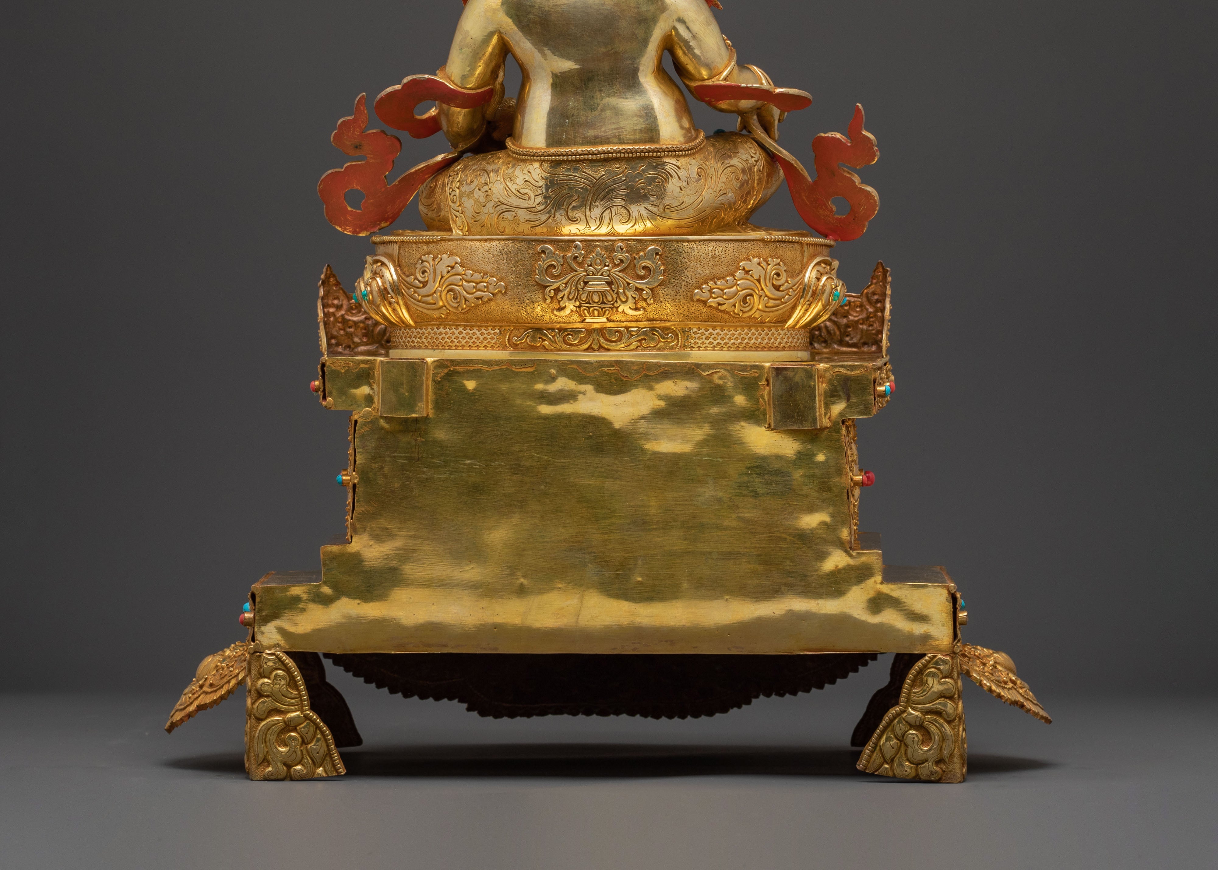Handcrafted Dzambala Statue on Throne | Buddhist God of Wealth