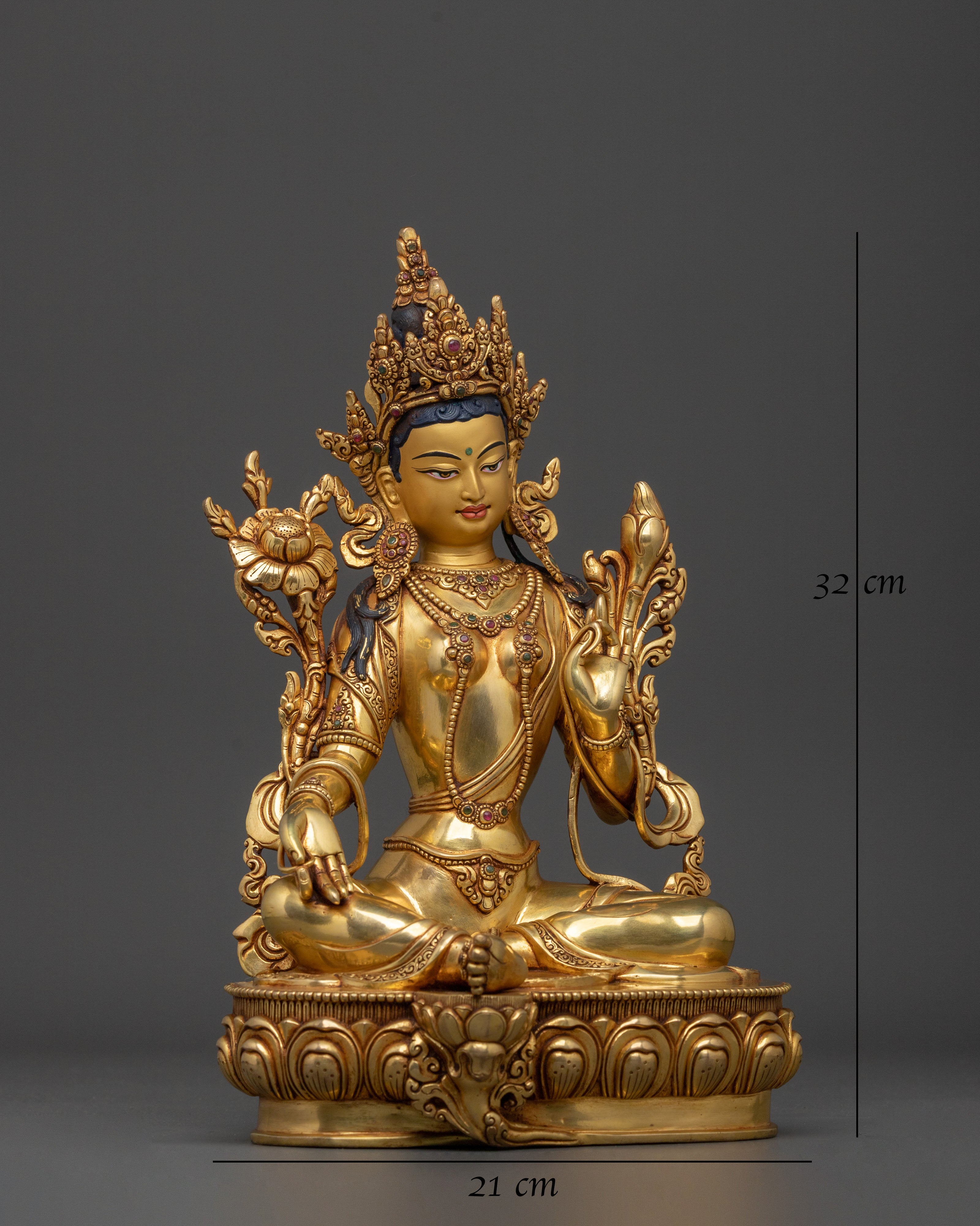 Traditional Green Tara Sculpture | Home Decor