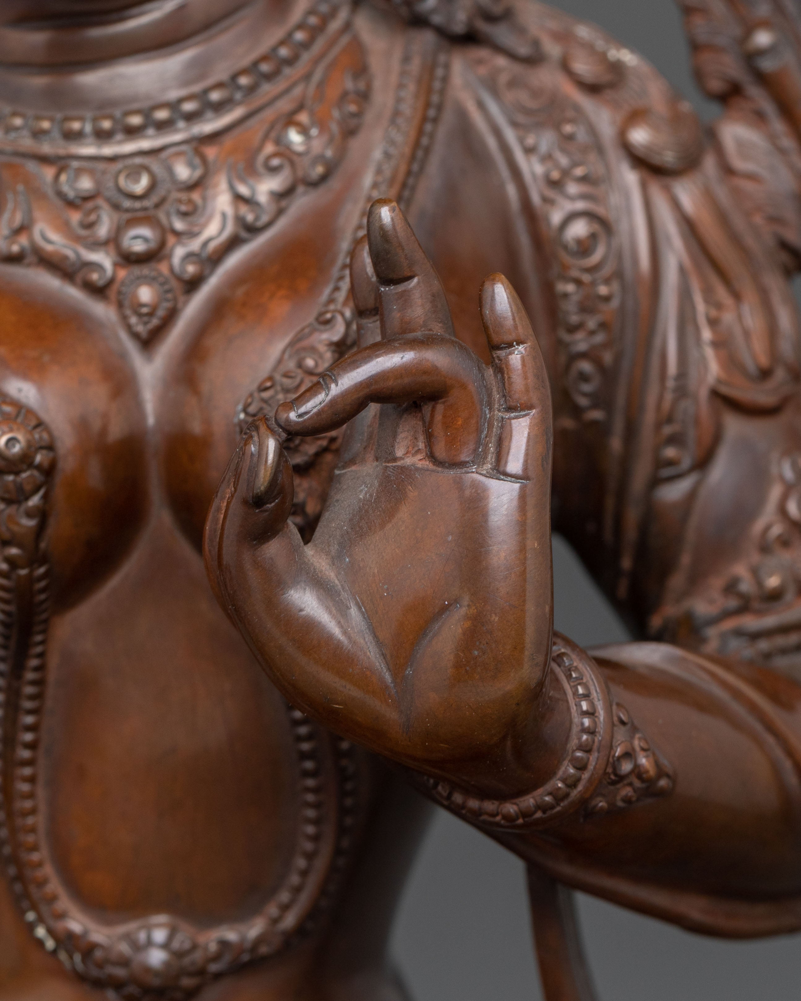 Green Tara: Oxidized Copper Meditation Statue
