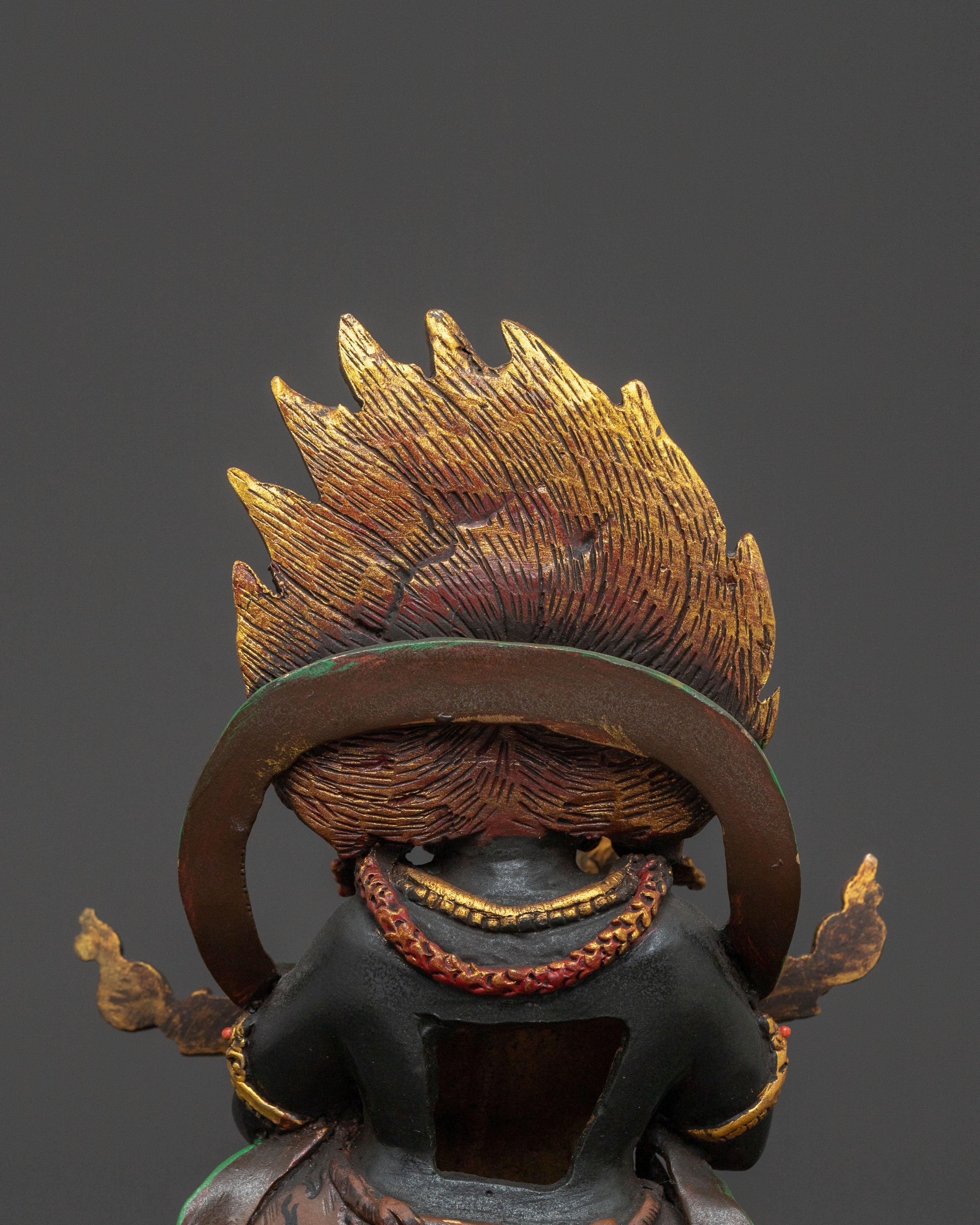 Sakya Mahakala Protection Statue – Hand-Gilded Copper Art