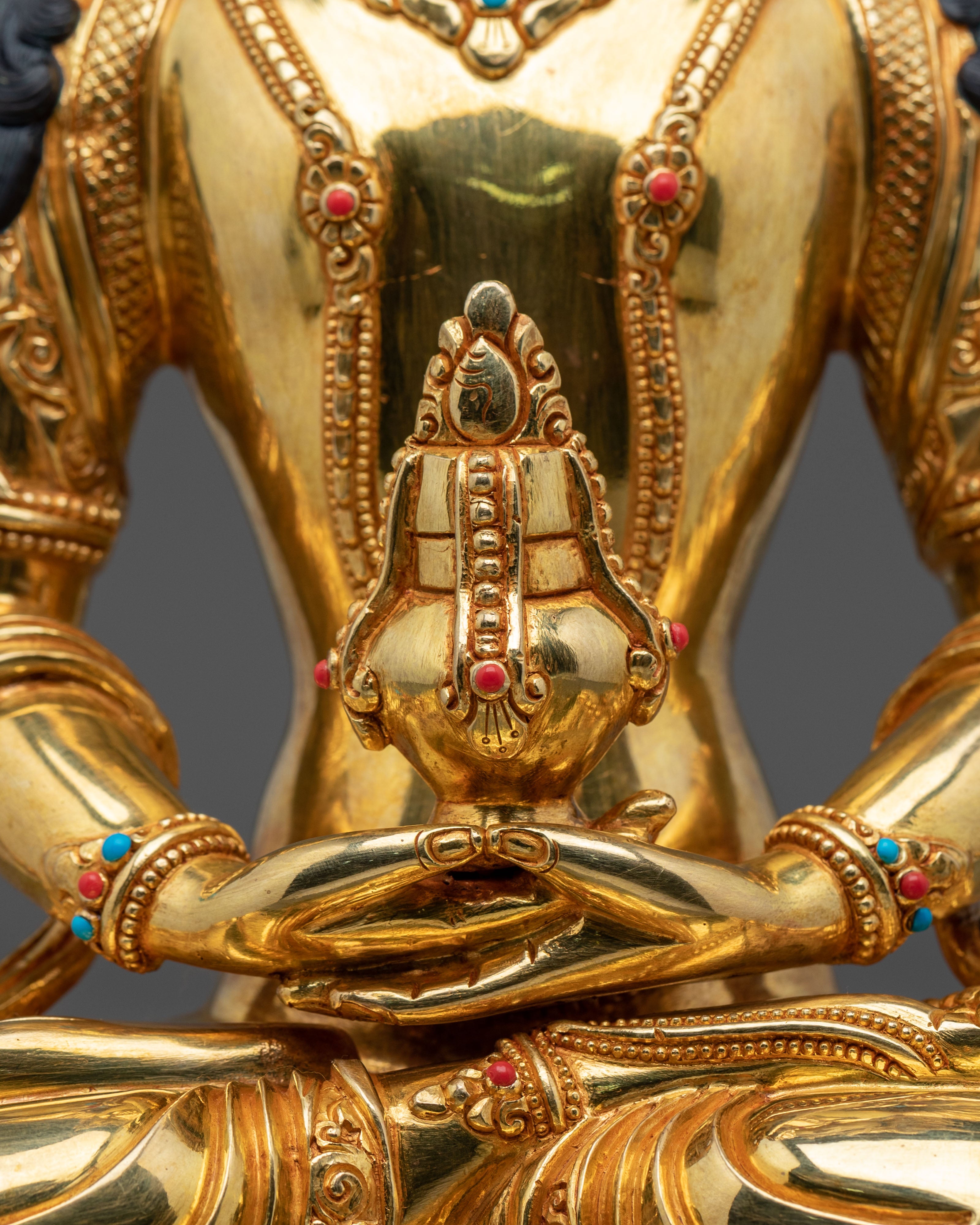 Amitayus Buddha Statue | 24K Gold Gilded Figurine