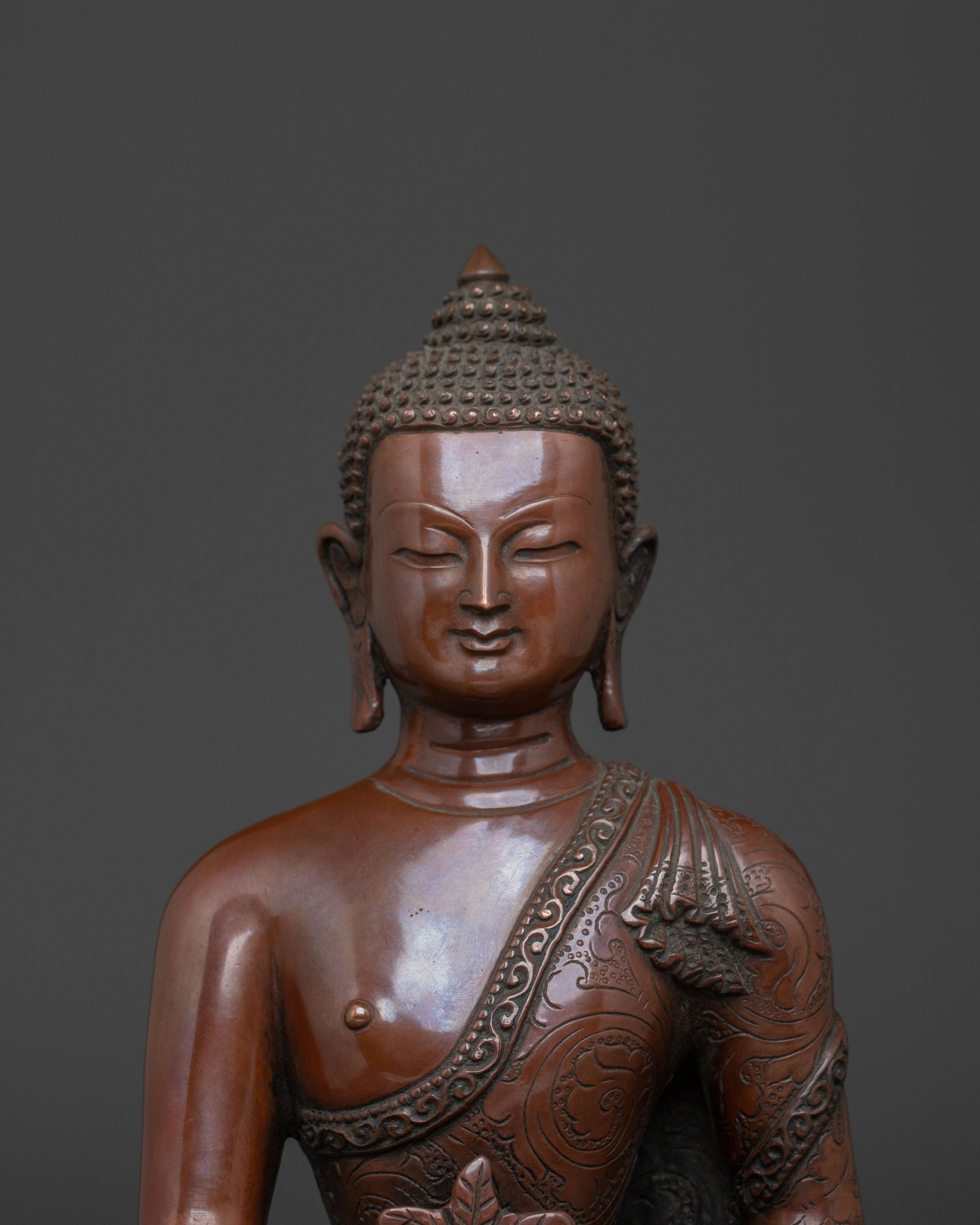 Bhaisajyaguru Statue | Oxidized Copper Healing Buddha