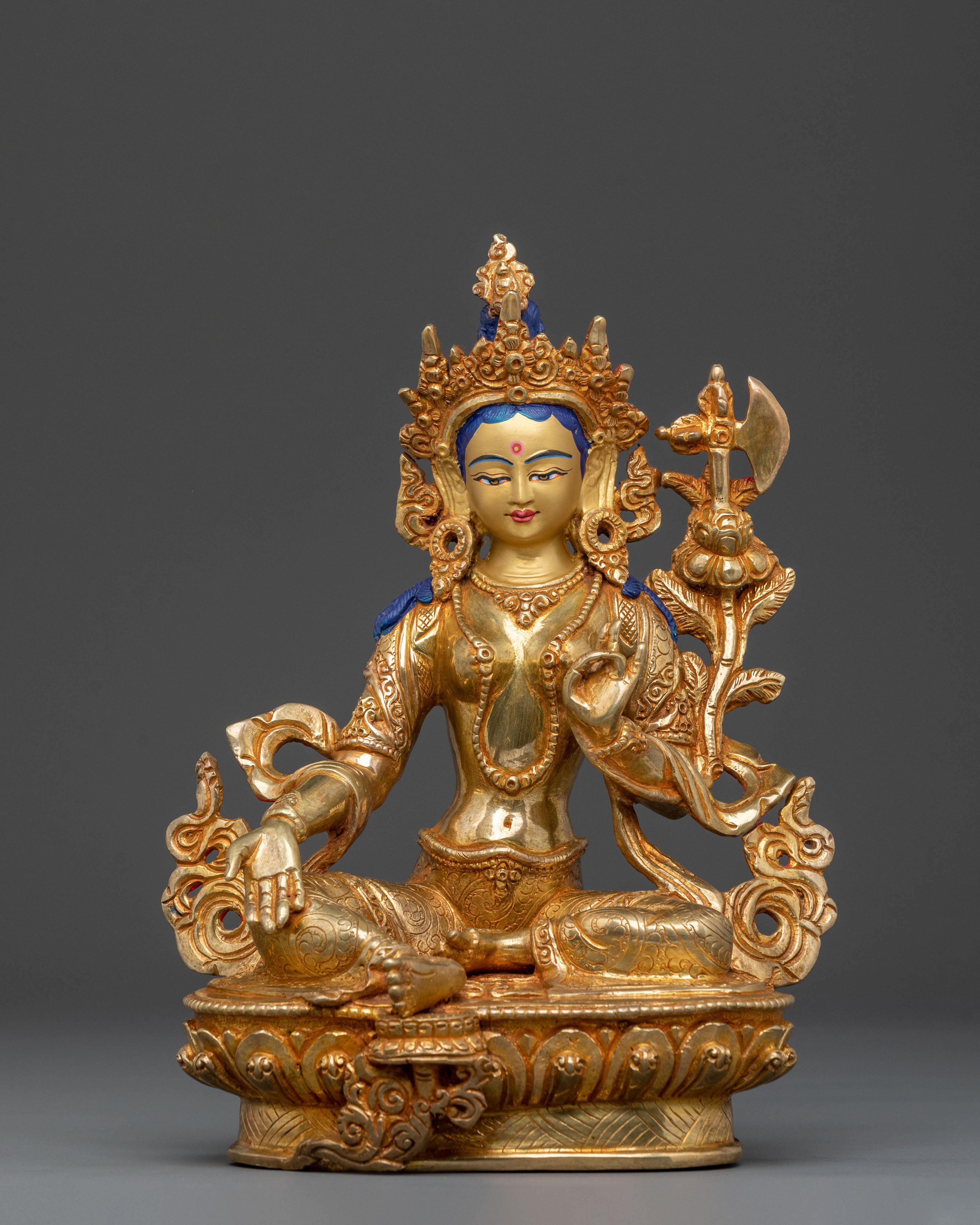 21 Tara: Handcrafted 24K Gold Gilded Statue Set