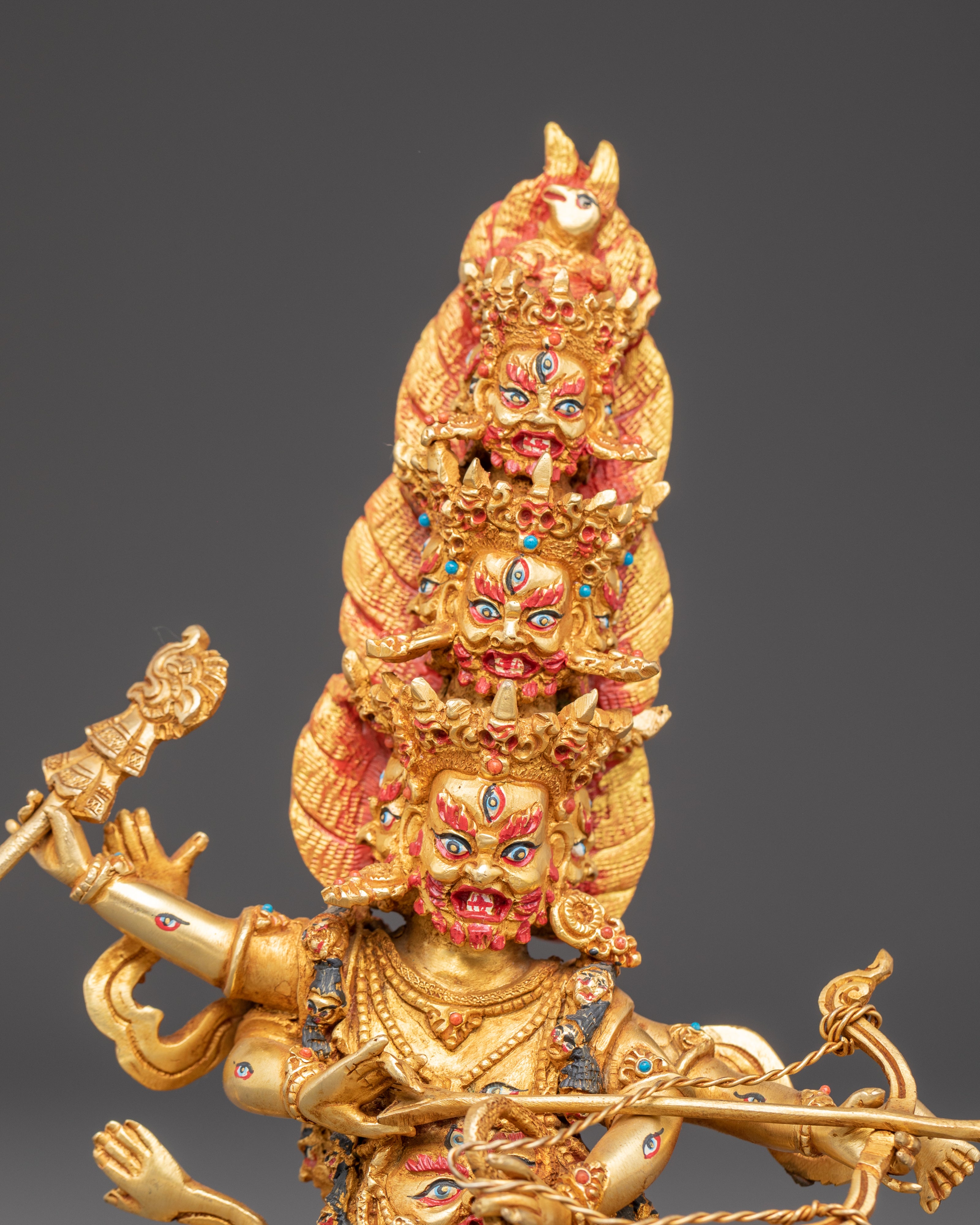 Golden Statue of Protector Rahula | Guardian of Spiritual Enlightenment