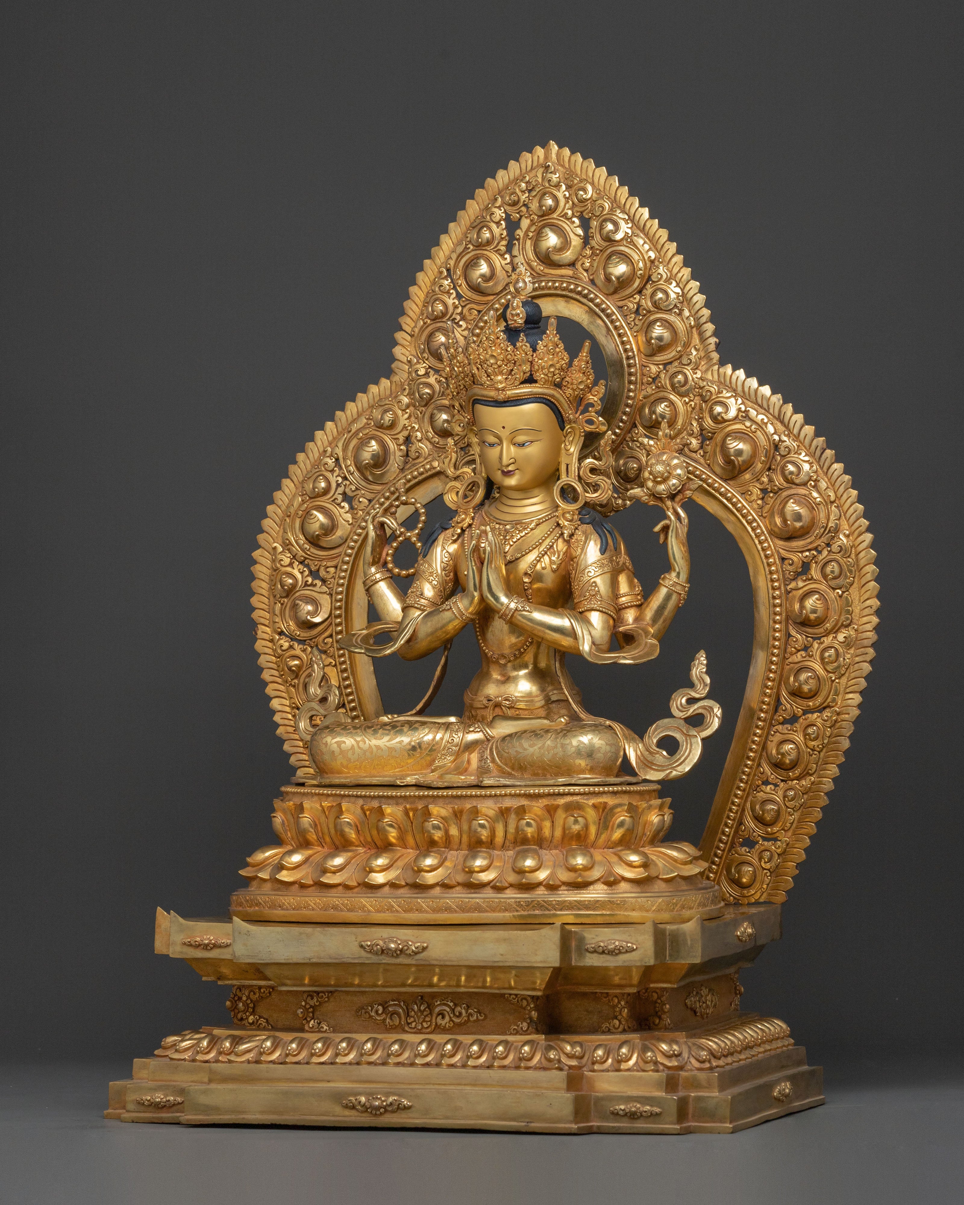 Four-Armed Chenrezig Figurine | Spiritual Home Decor