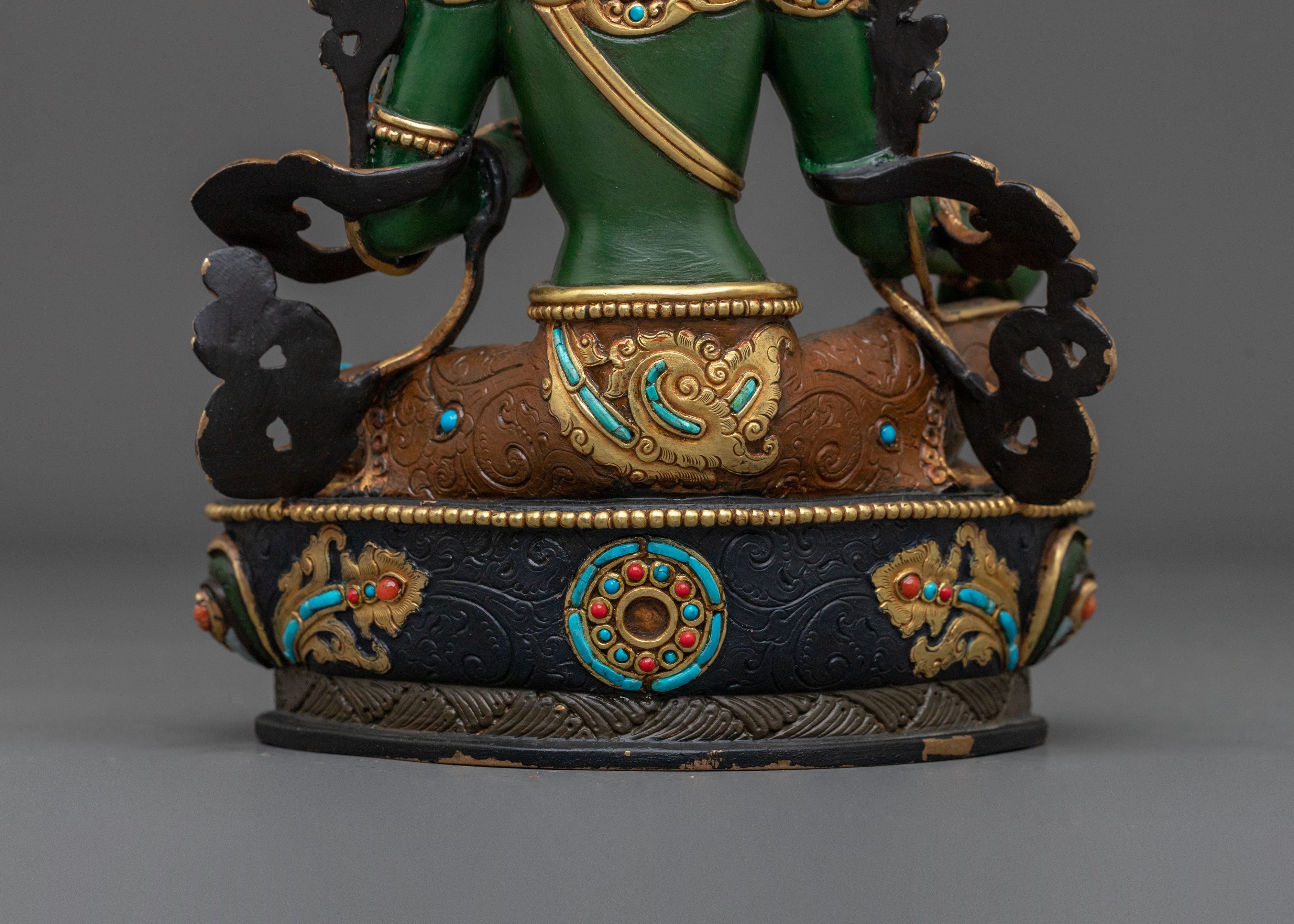 Tibetan Goddess Green Tara Statue | Home Decor