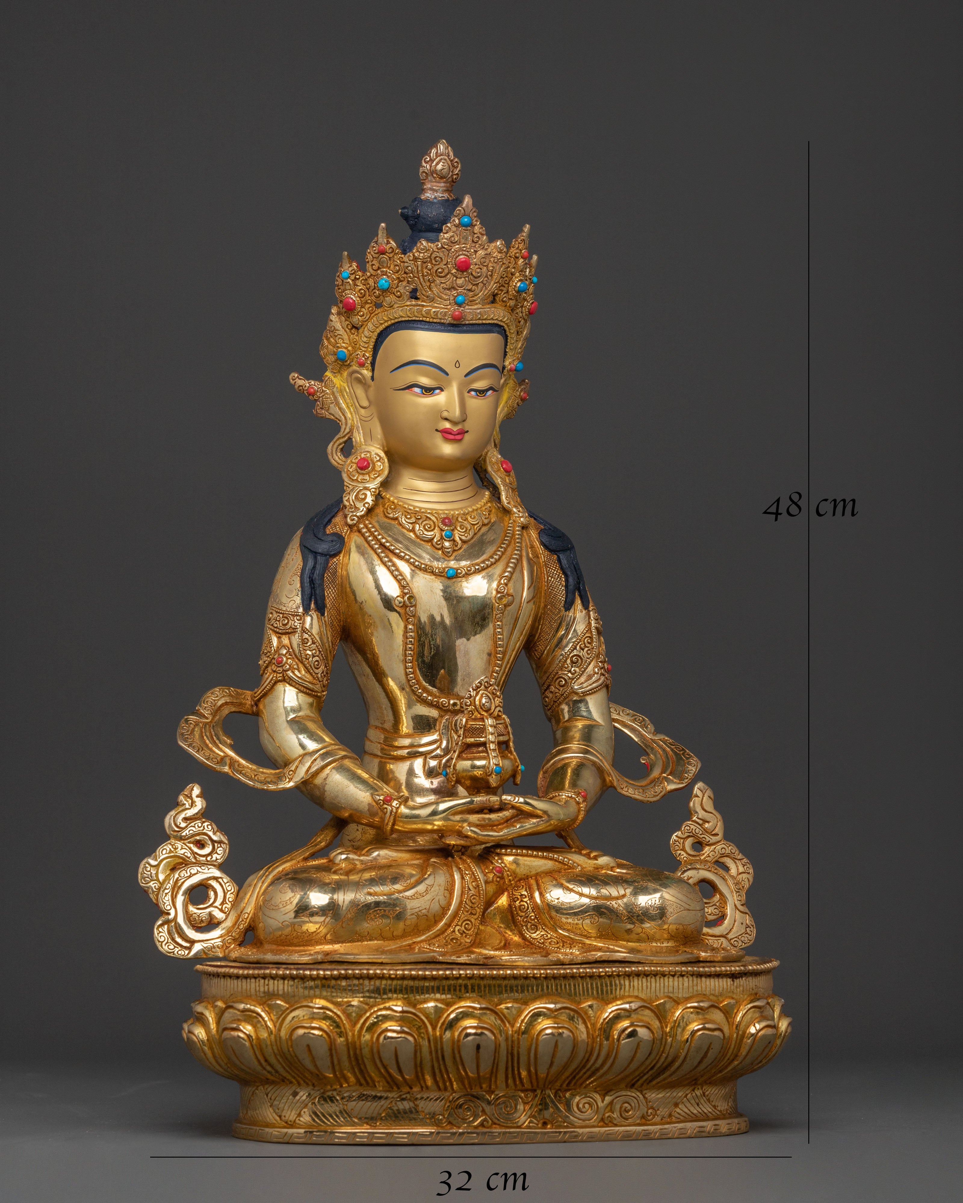 Tibetan Amitayus Long Life Buddha Statue | Himalayan Buddhist Art