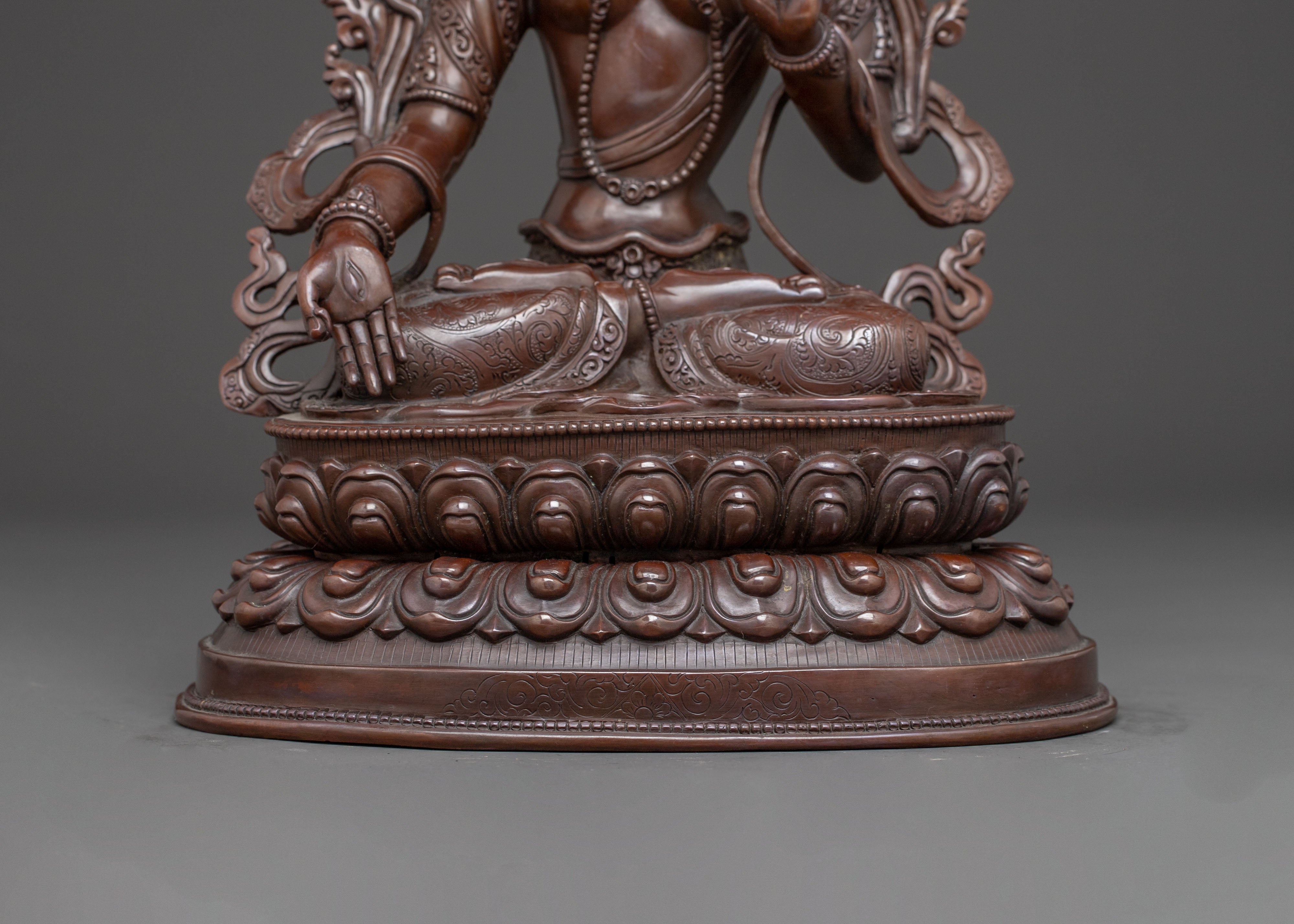 Handcrafted Oxidized Copper Sita Tara Statue | Traditional Himalayan Art