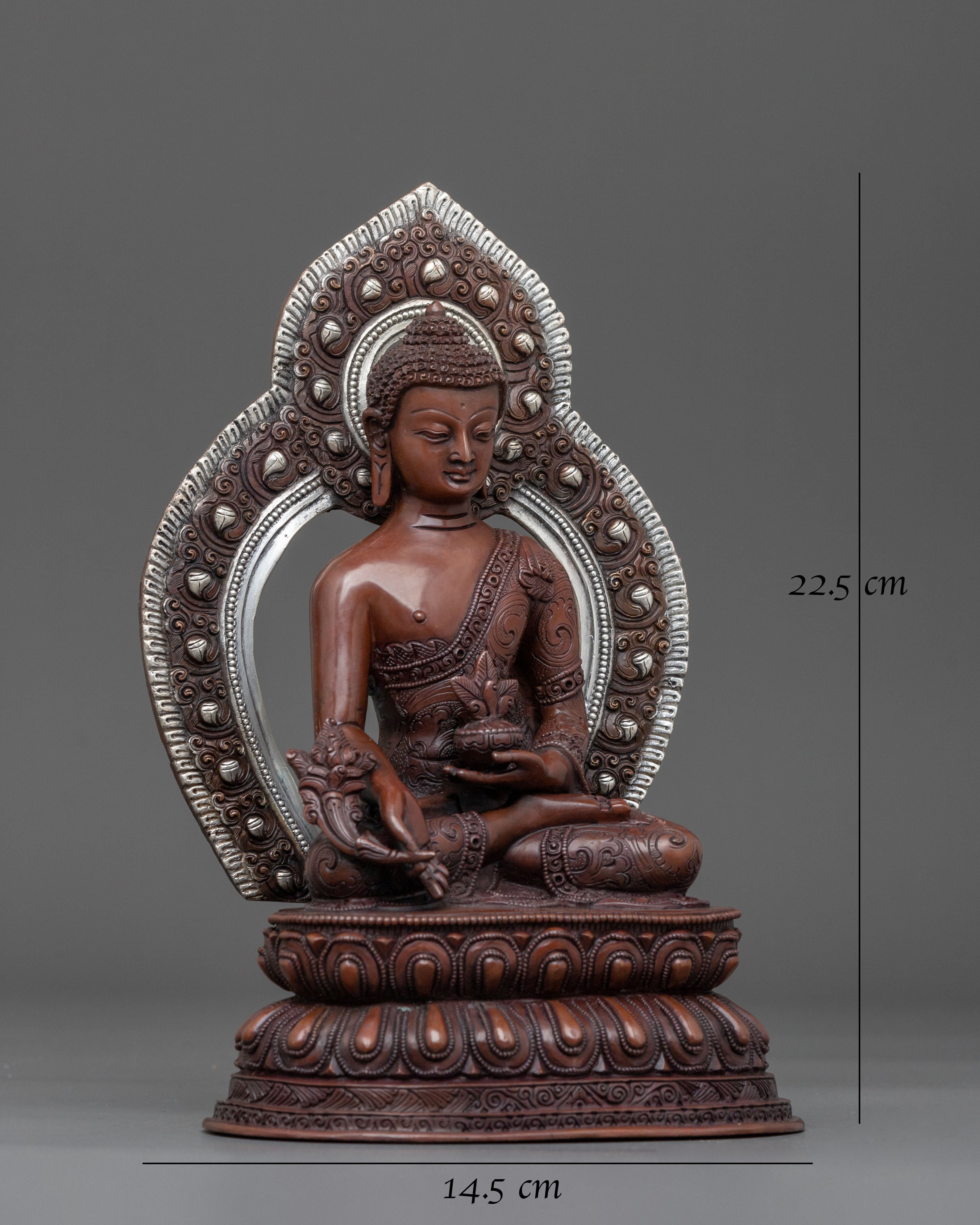 24K Gold Gilded Medicine Buddha Figurine | Home Decor