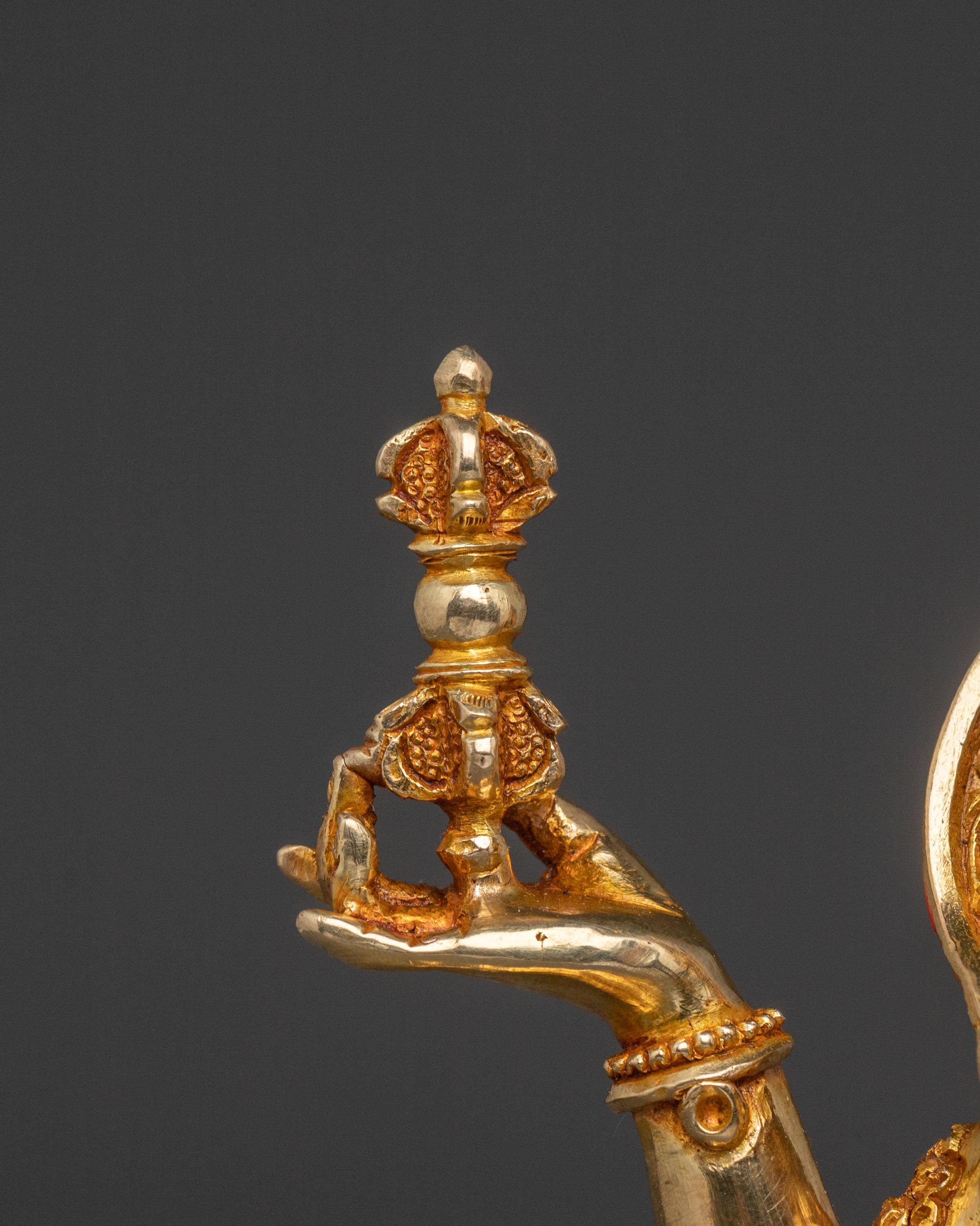 Prajnaparamita Wisdom Statue, Hand-Gilded Copper Art