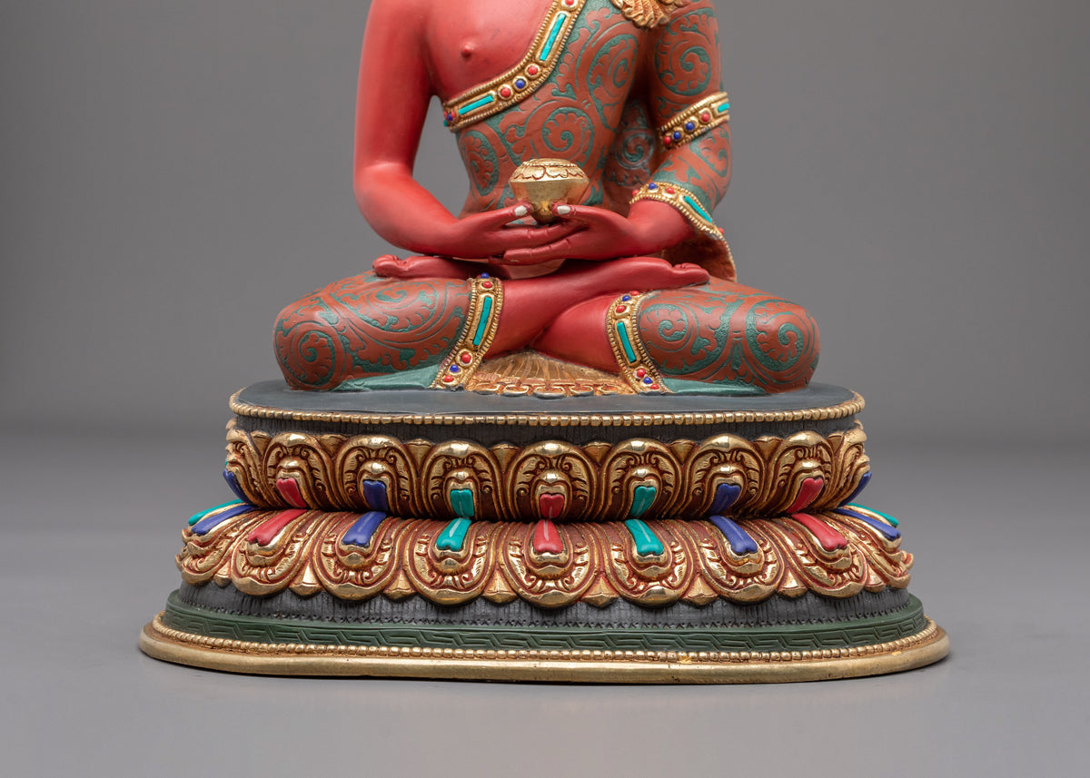 Amitabha Buddha 24K Gold Gilded Sculpture | Altar Decor