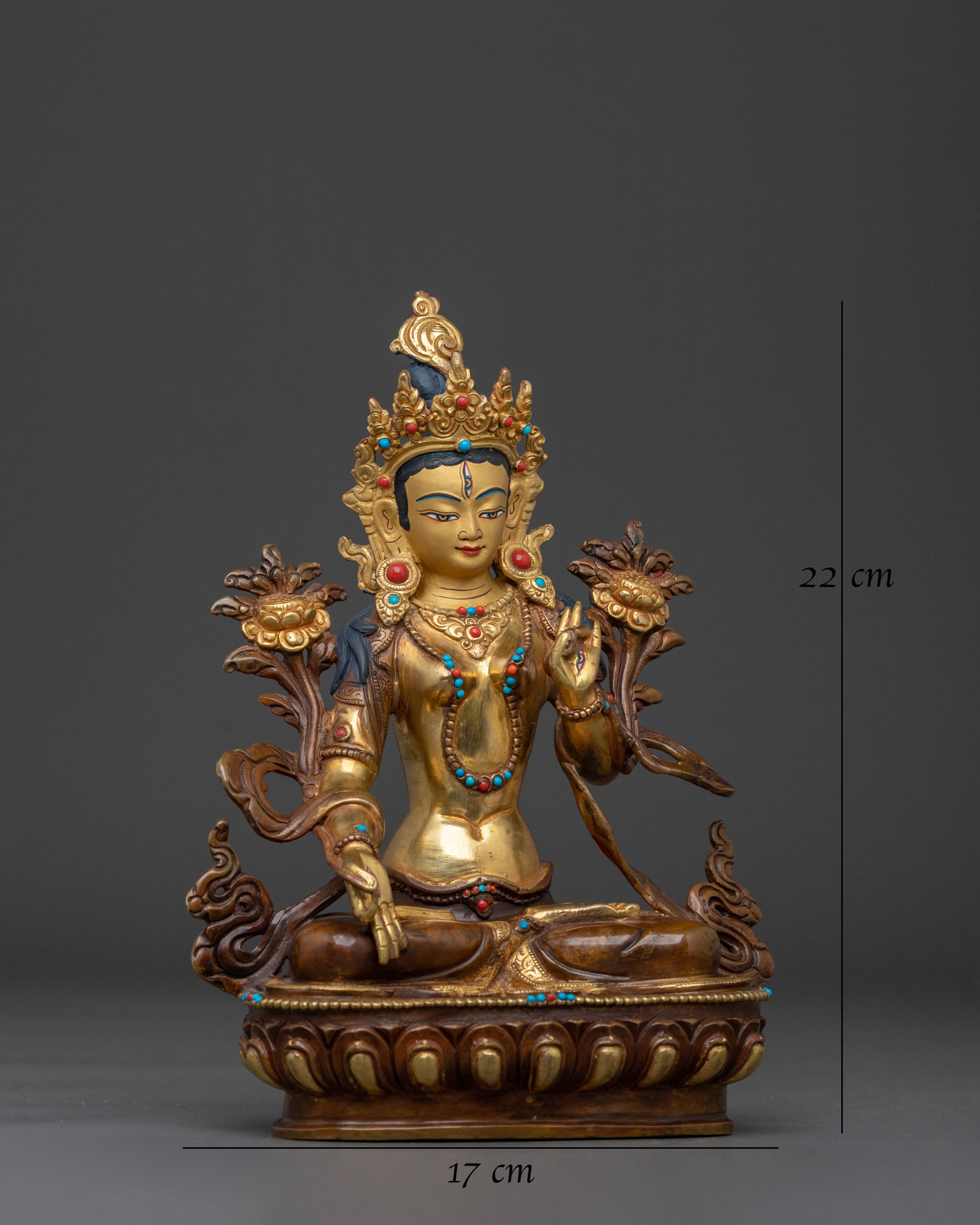 Meditation Goddess White Tara Sacred Statue